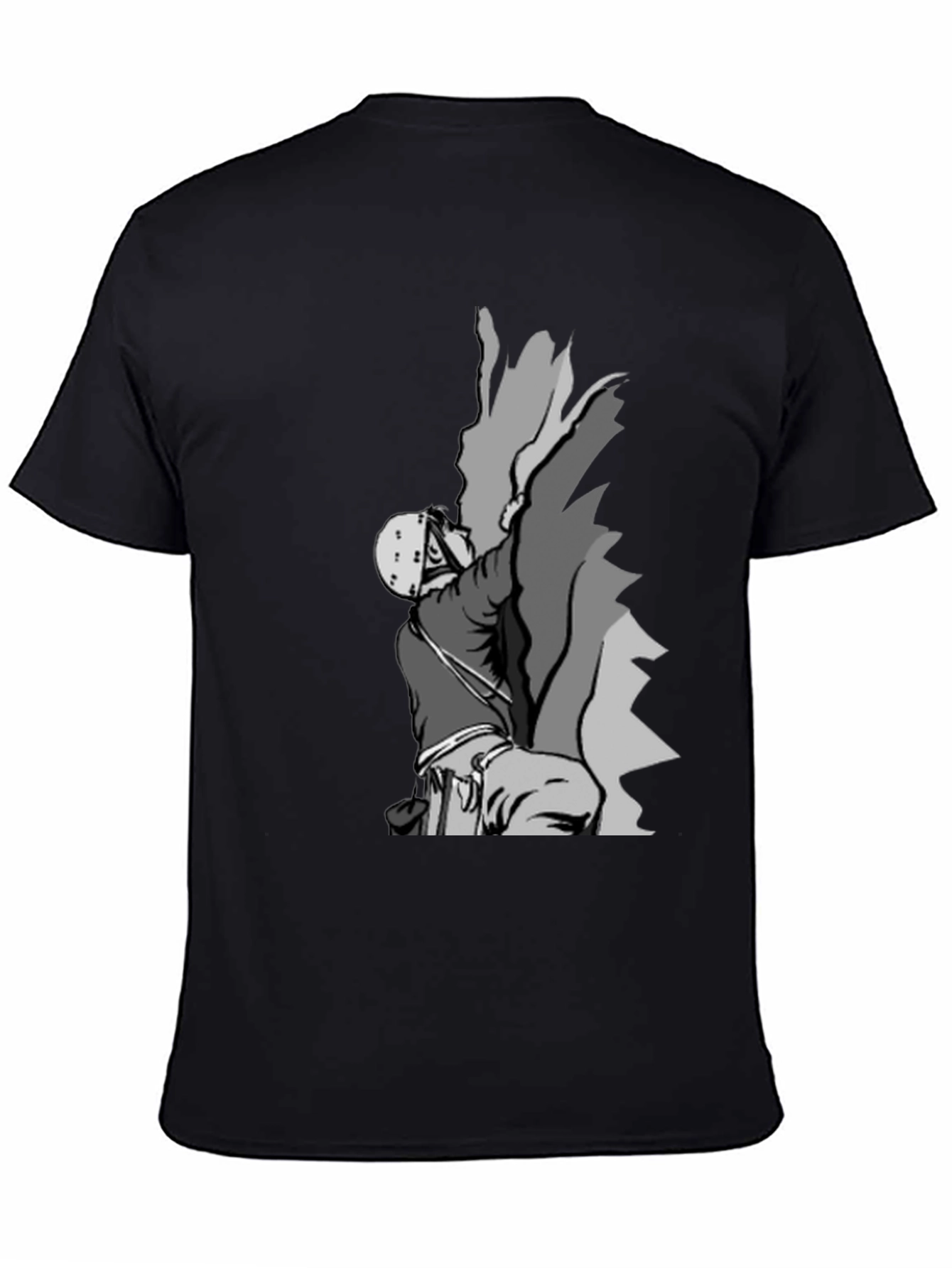 Rock Climbing Graphic Tee - Black Cotton T-Shirt