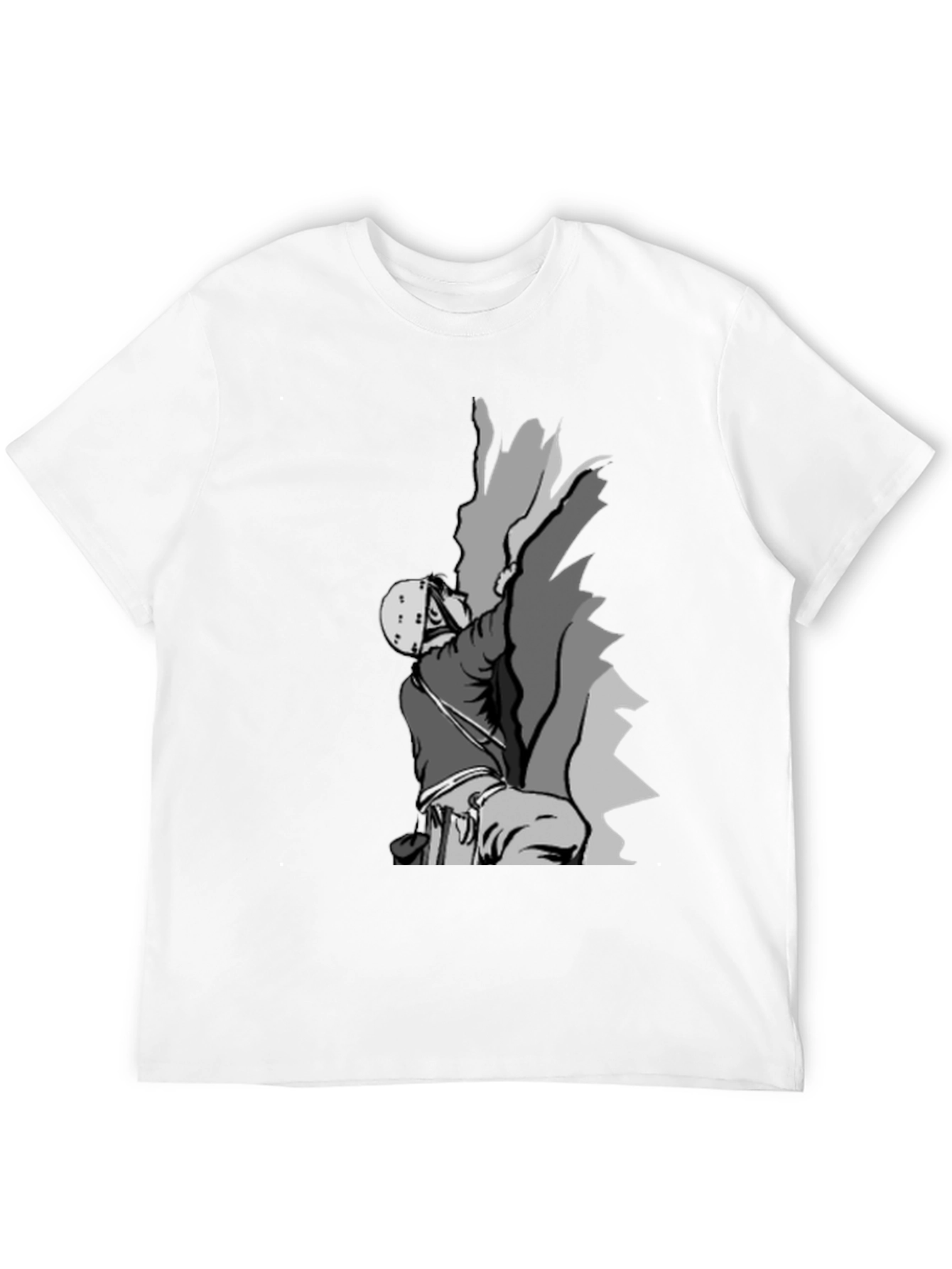 Rock Climbing Graphic Tee - Black Cotton T-Shirt