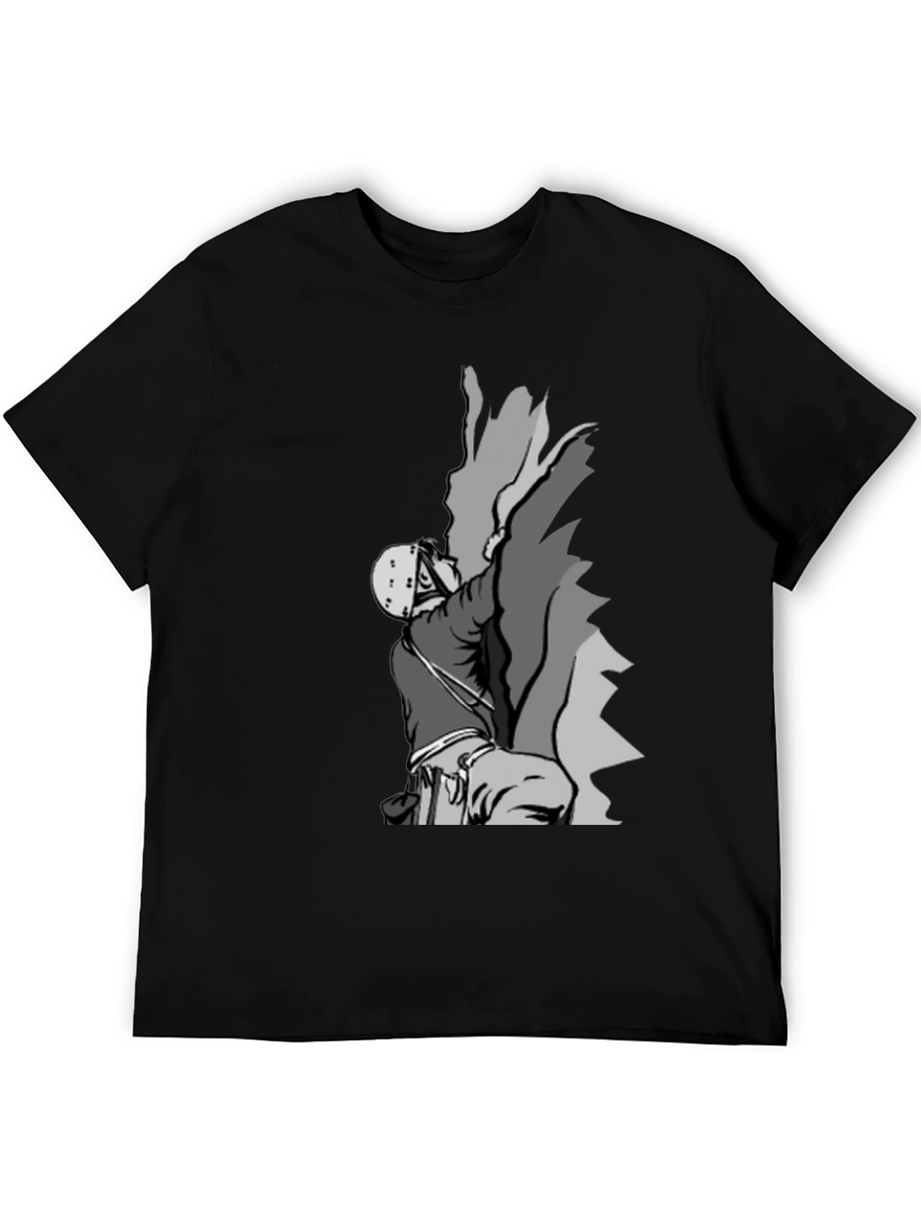Rock Climbing Graphic Tee - Black Cotton T-Shirt