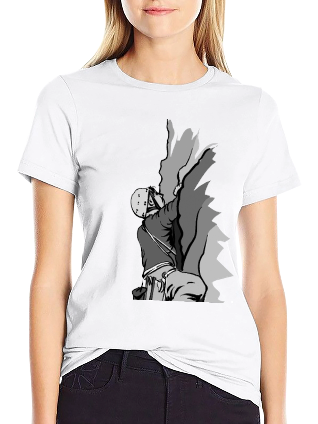 Rock Climbing Graphic Tee - Black Cotton T-Shirt