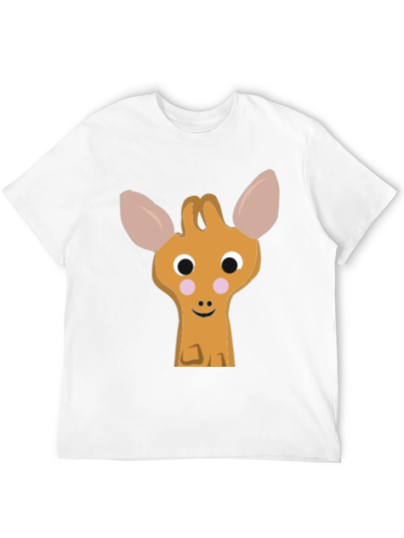 Cute Giraffe Cartoon Black T-Shirt