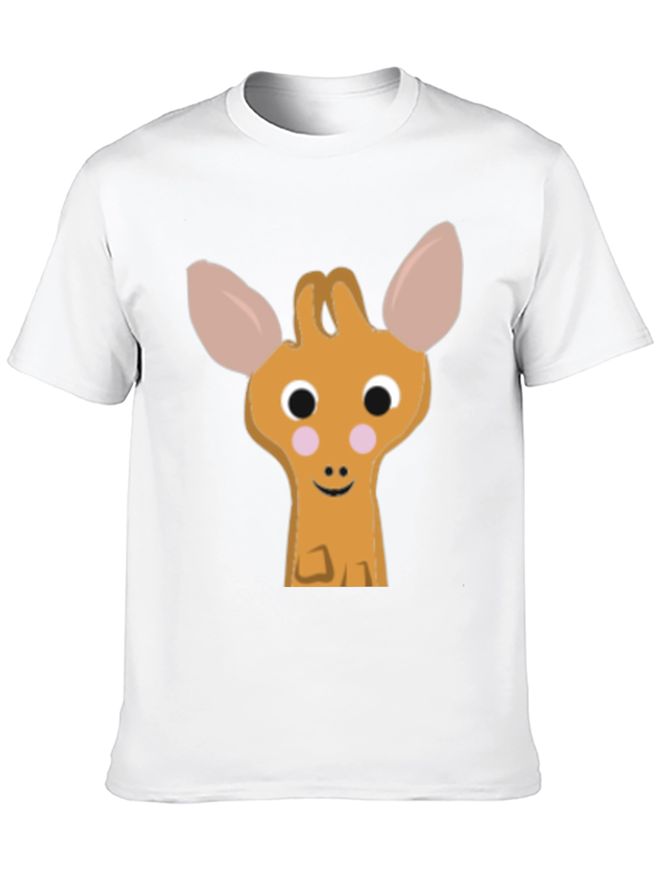 Cute Giraffe Cartoon Black T-Shirt