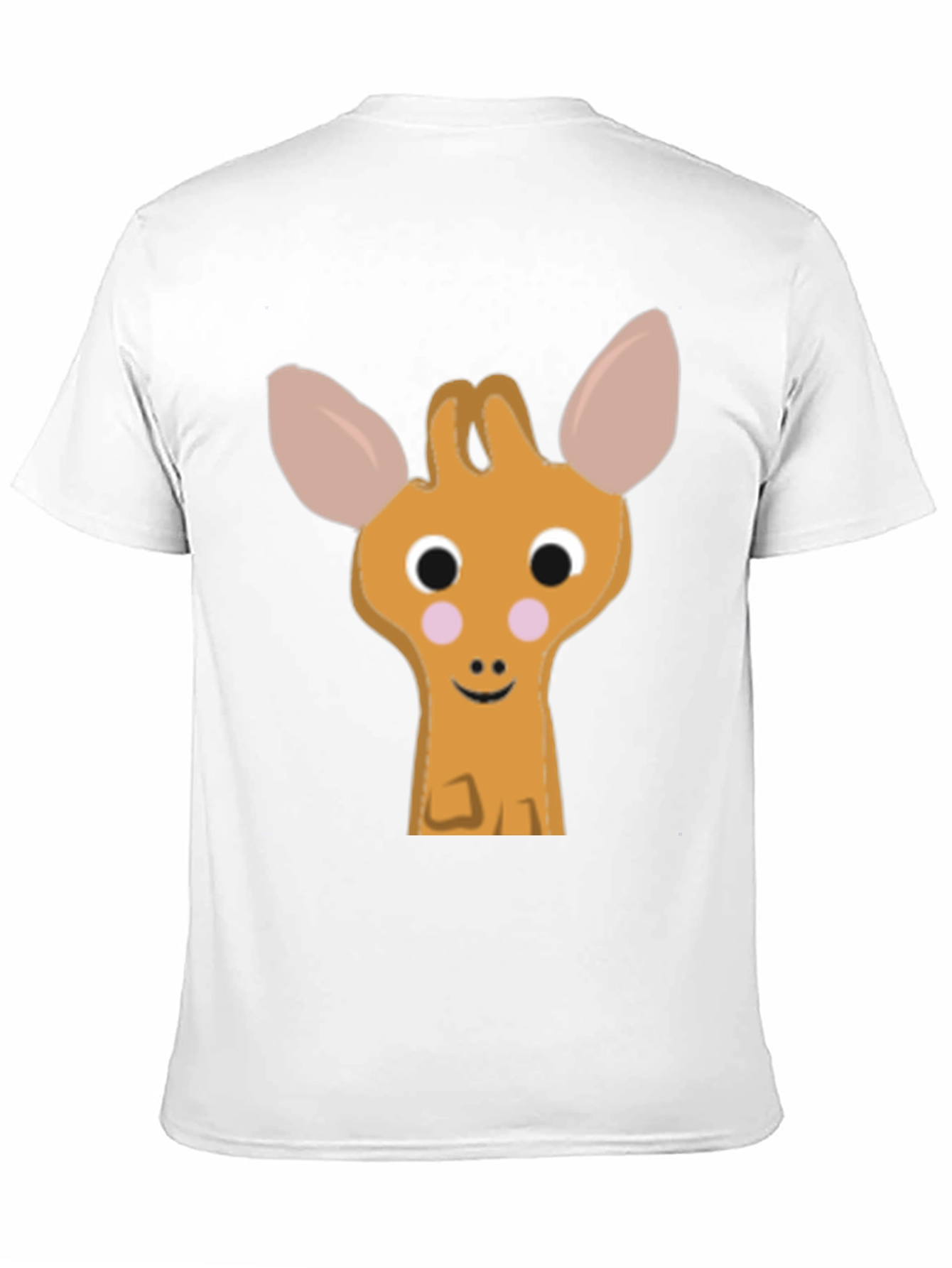 Cute Giraffe Cartoon Black T-Shirt