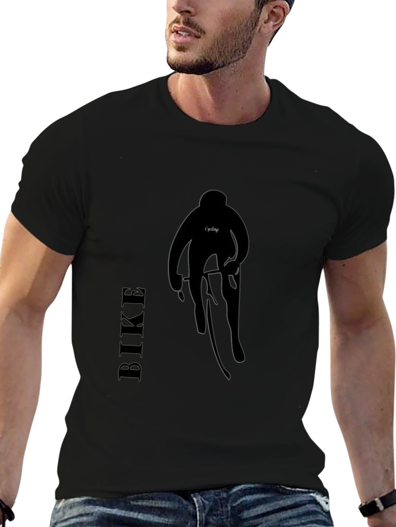 Black Cycling T-Shirt - Ride in Style