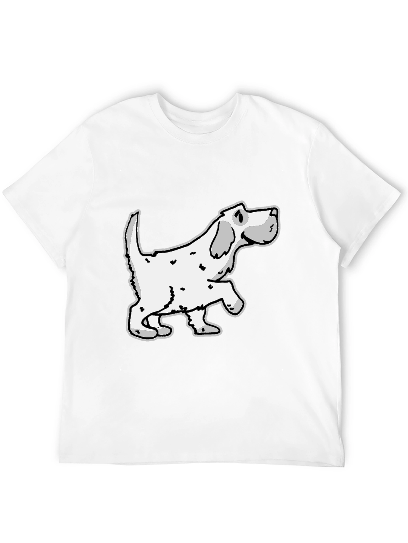 Dog Graphic Tee - Mens Black Cotton Shirt