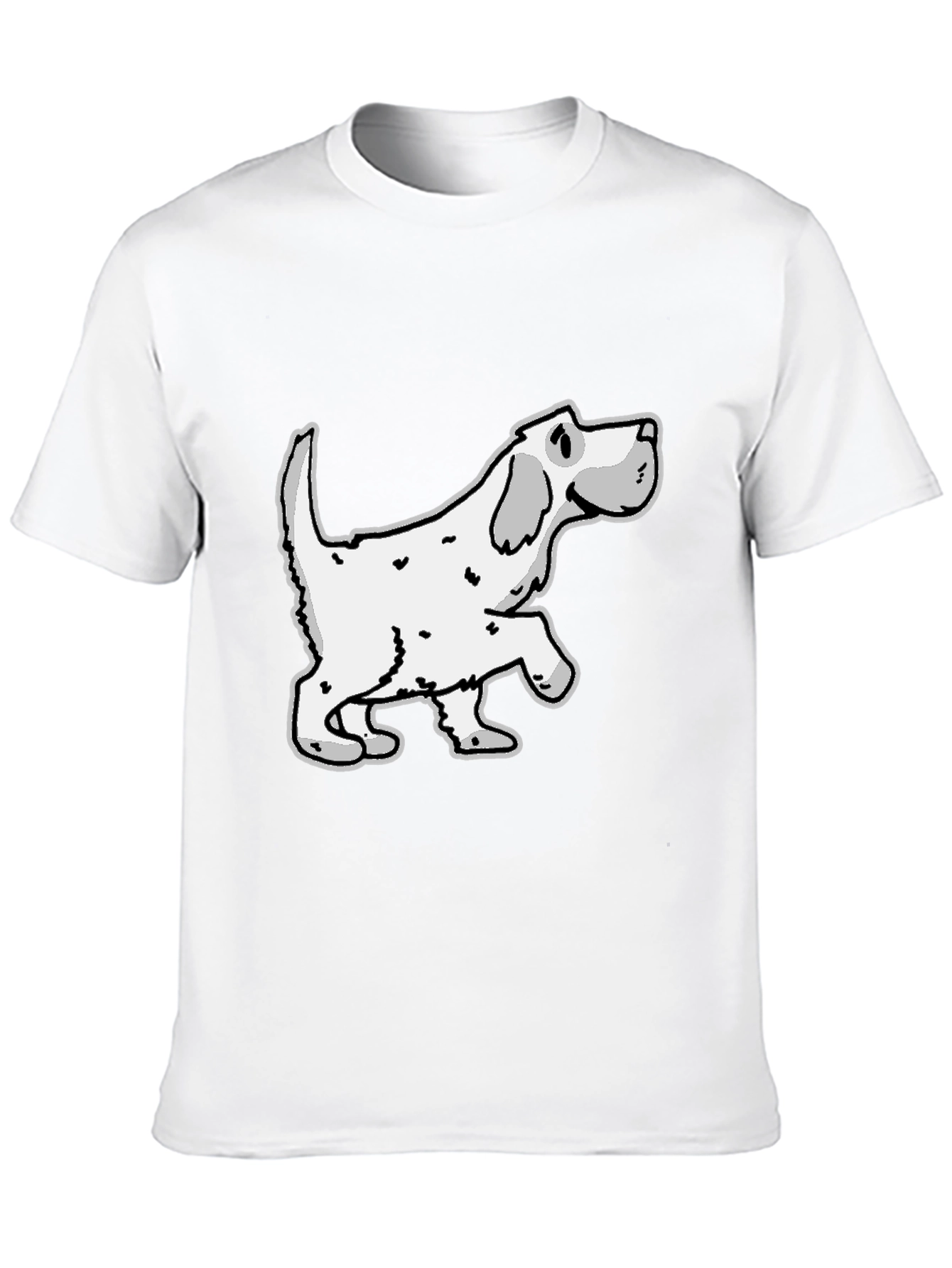 Dog Graphic Tee - Mens Black Cotton Shirt