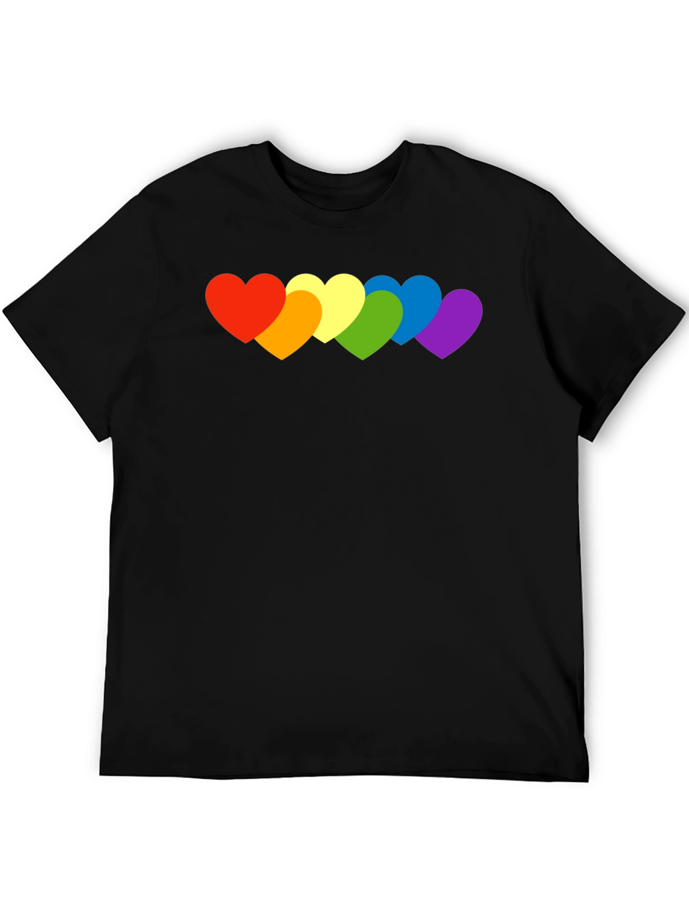Rainbow Hearts Graphic Tee - Pride Love Shirt