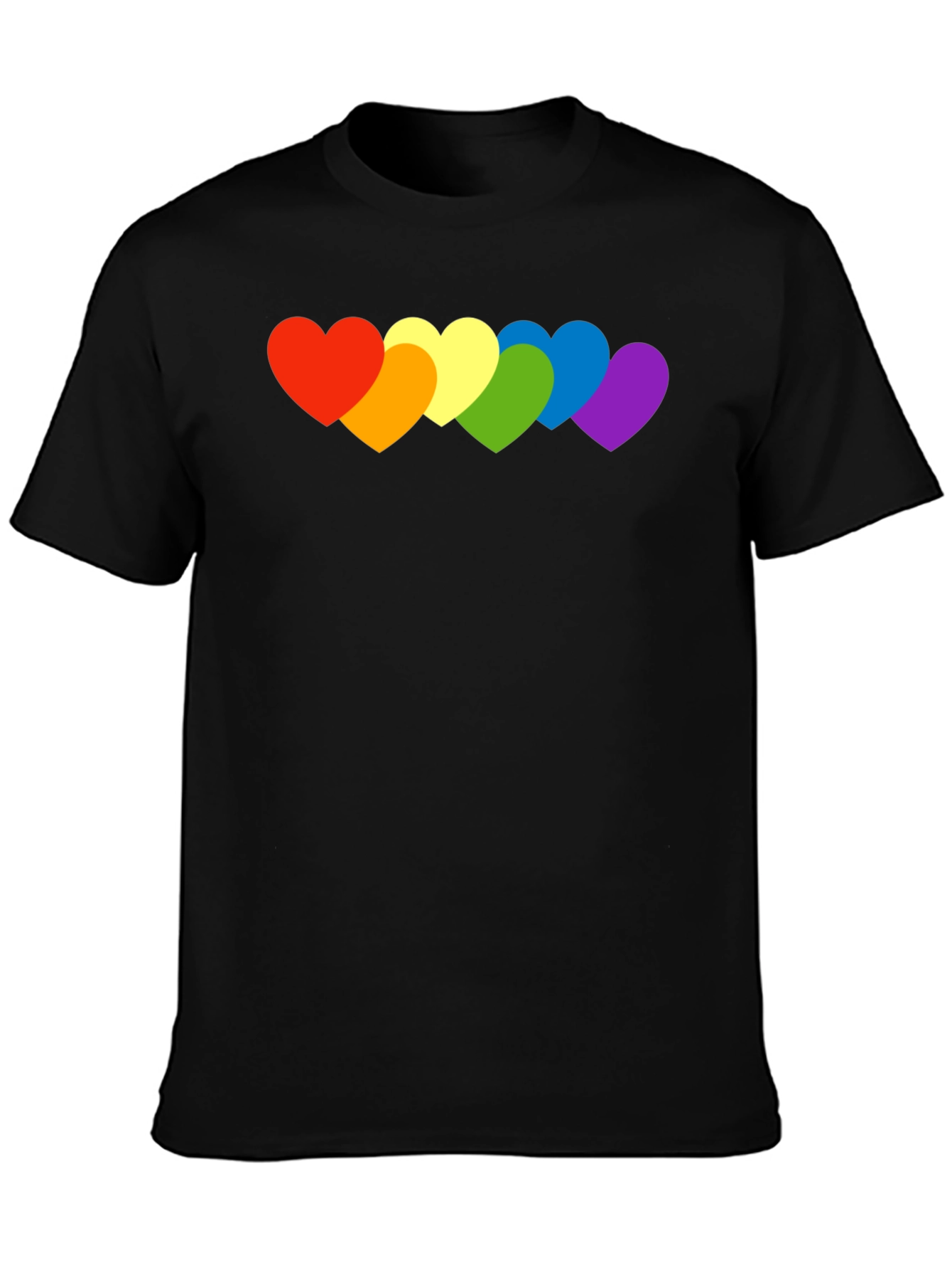 Rainbow Hearts Graphic Tee - Pride Love Shirt