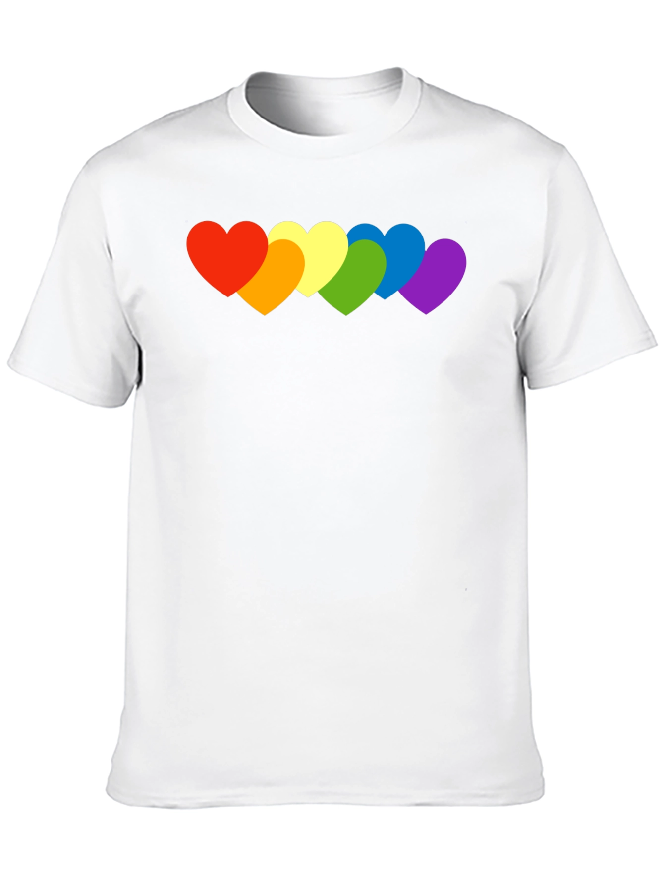Rainbow Hearts Graphic Tee - Pride Love Shirt