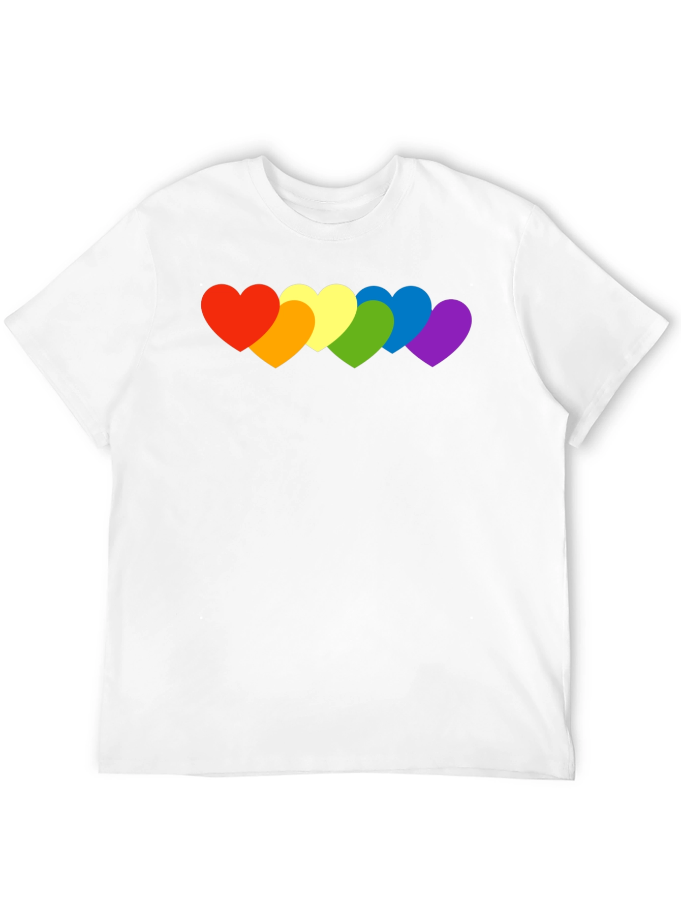 Rainbow Hearts Graphic Tee - Pride Love Shirt