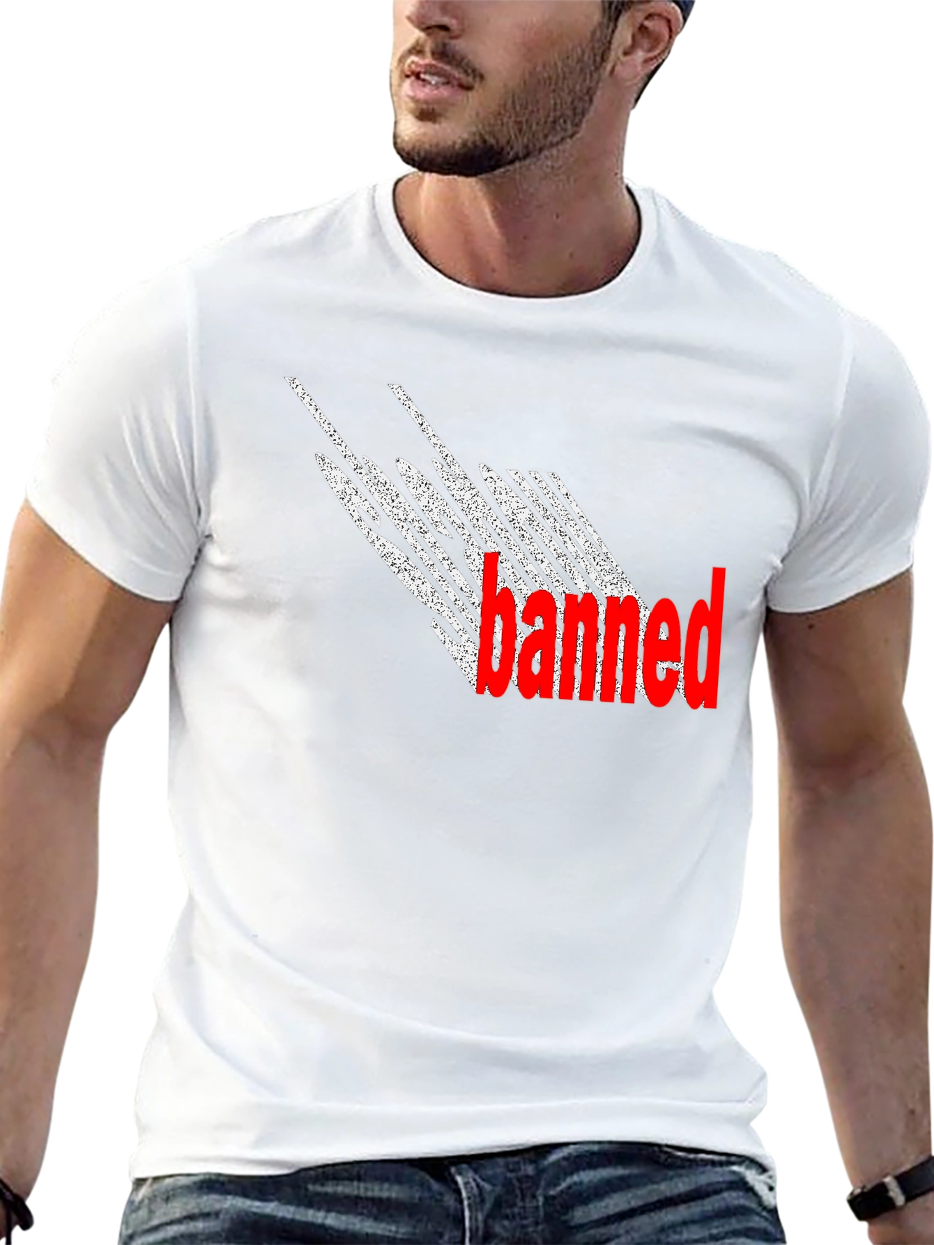 Banned Graphic T-Shirt - Black Crew Neck Tee