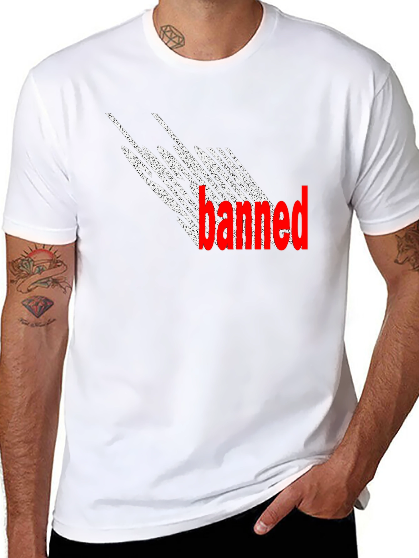 Banned Graphic T-Shirt - Black Crew Neck Tee
