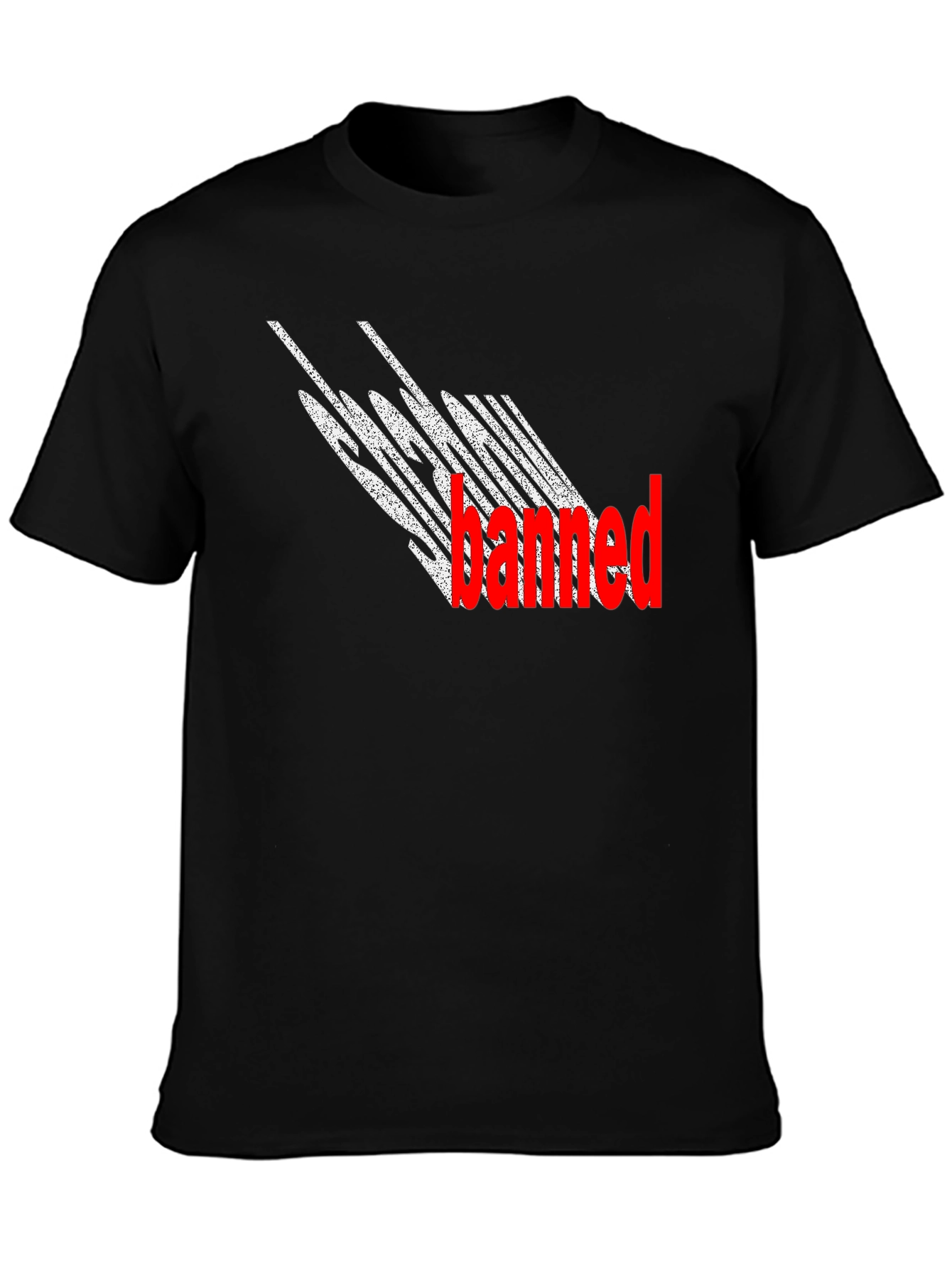 Banned Graphic T-Shirt - Black Crew Neck Tee