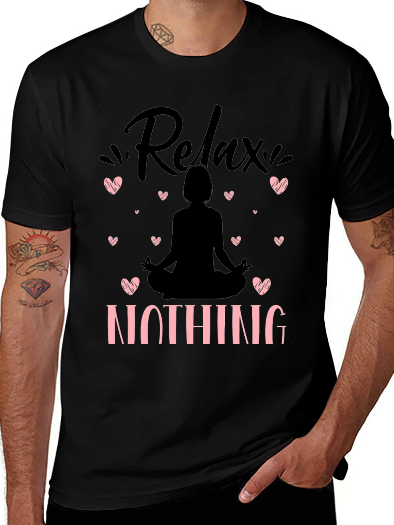 Relax Nothing Yoga Black Graphic Tee