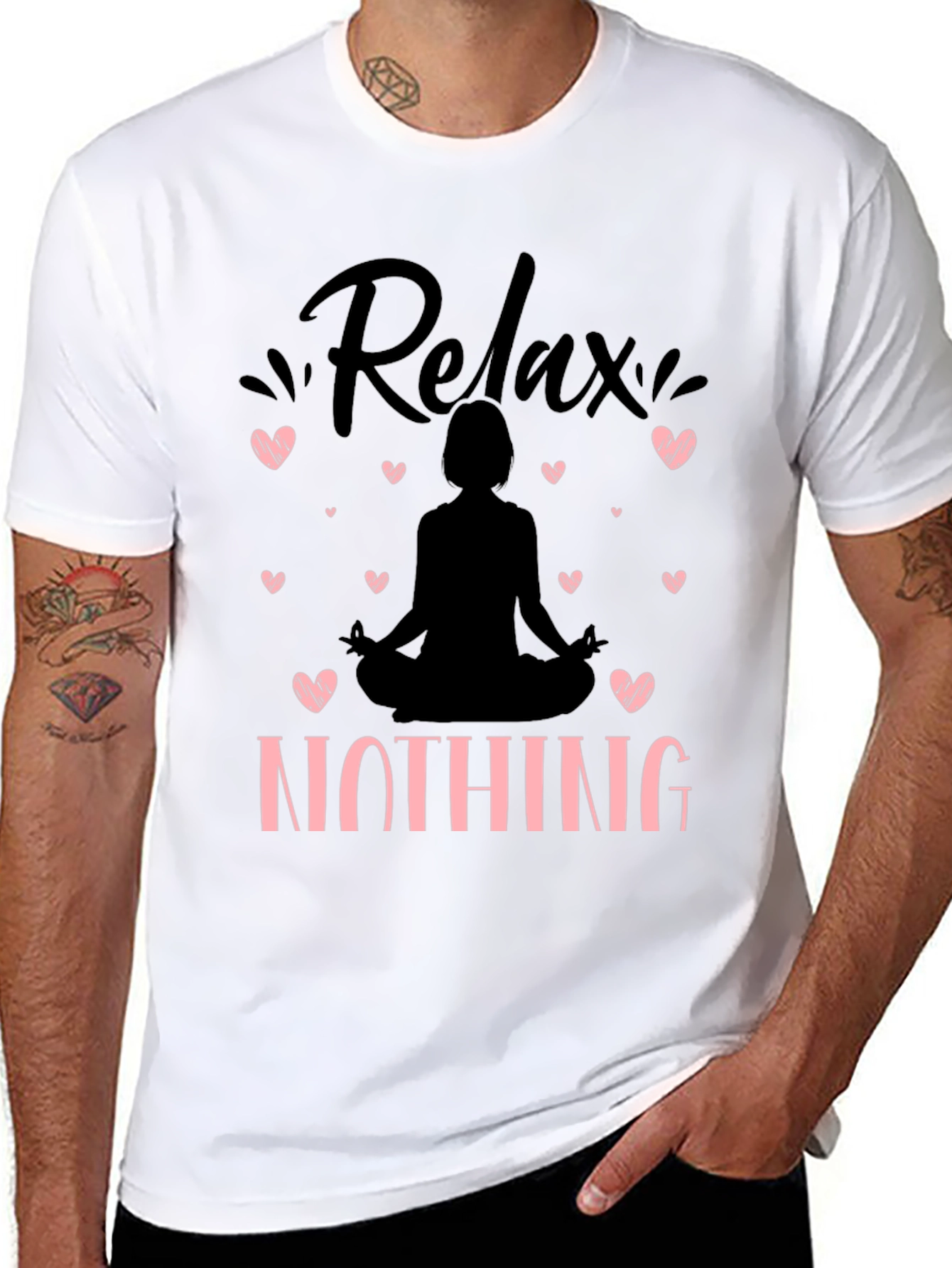 Relax Nothing Yoga Black Graphic Tee