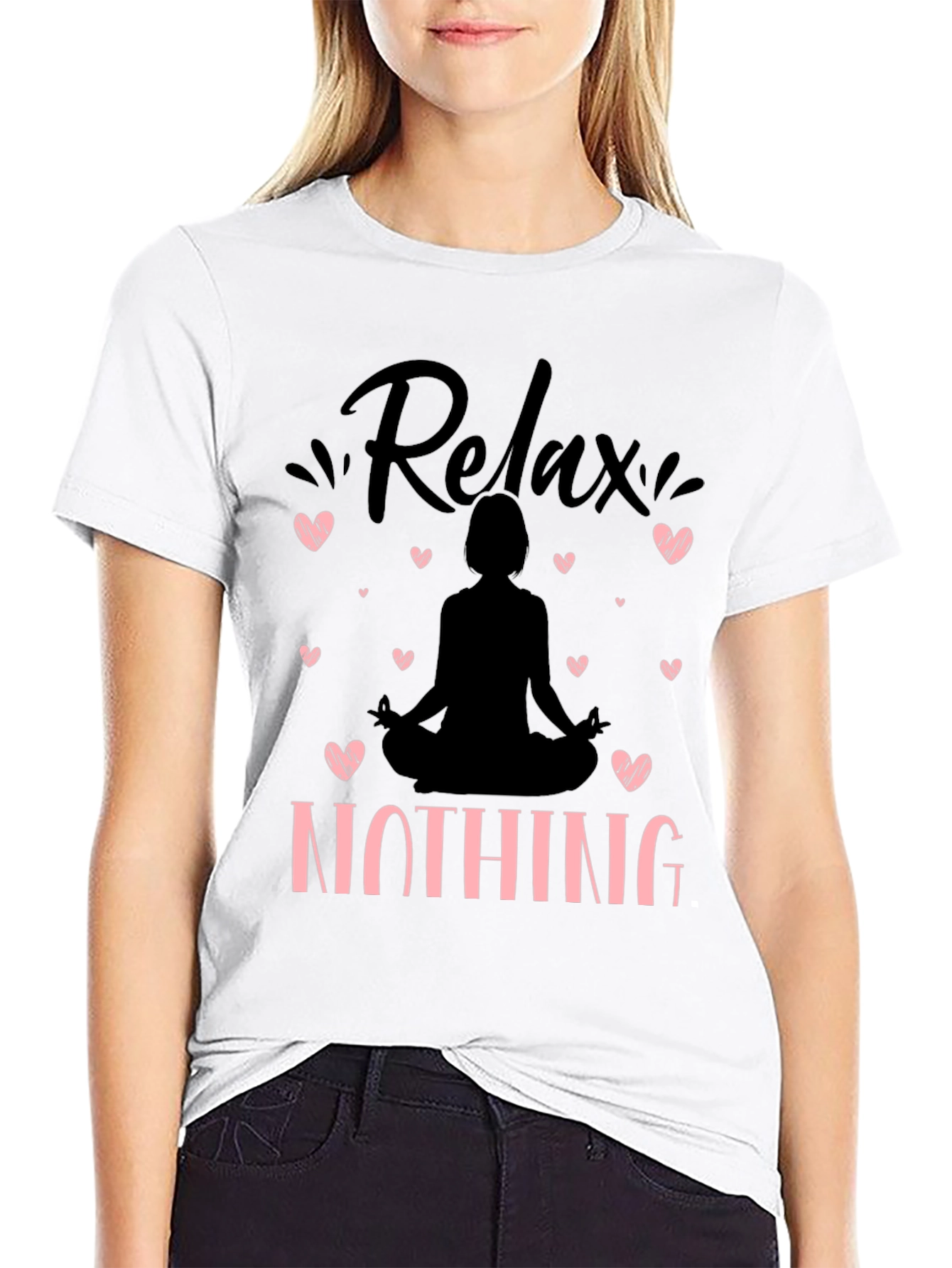 Relax Nothing Yoga Black Graphic Tee