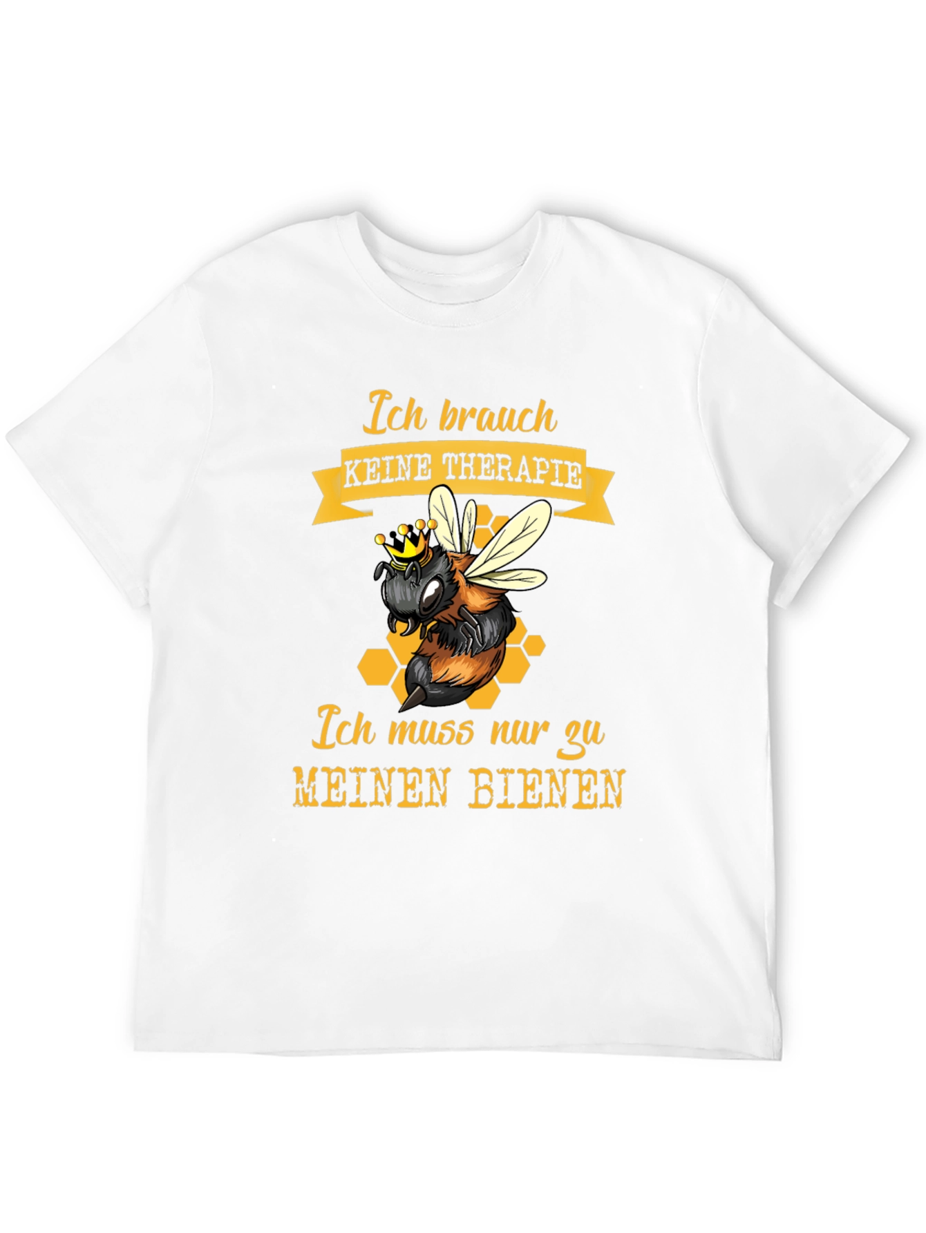 Bee Therapy T-Shirt - German Slogan Honeycomb Design
