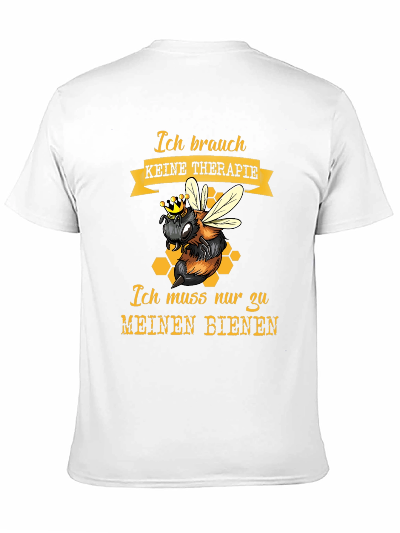 Bee Therapy T-Shirt - German Slogan Honeycomb Design