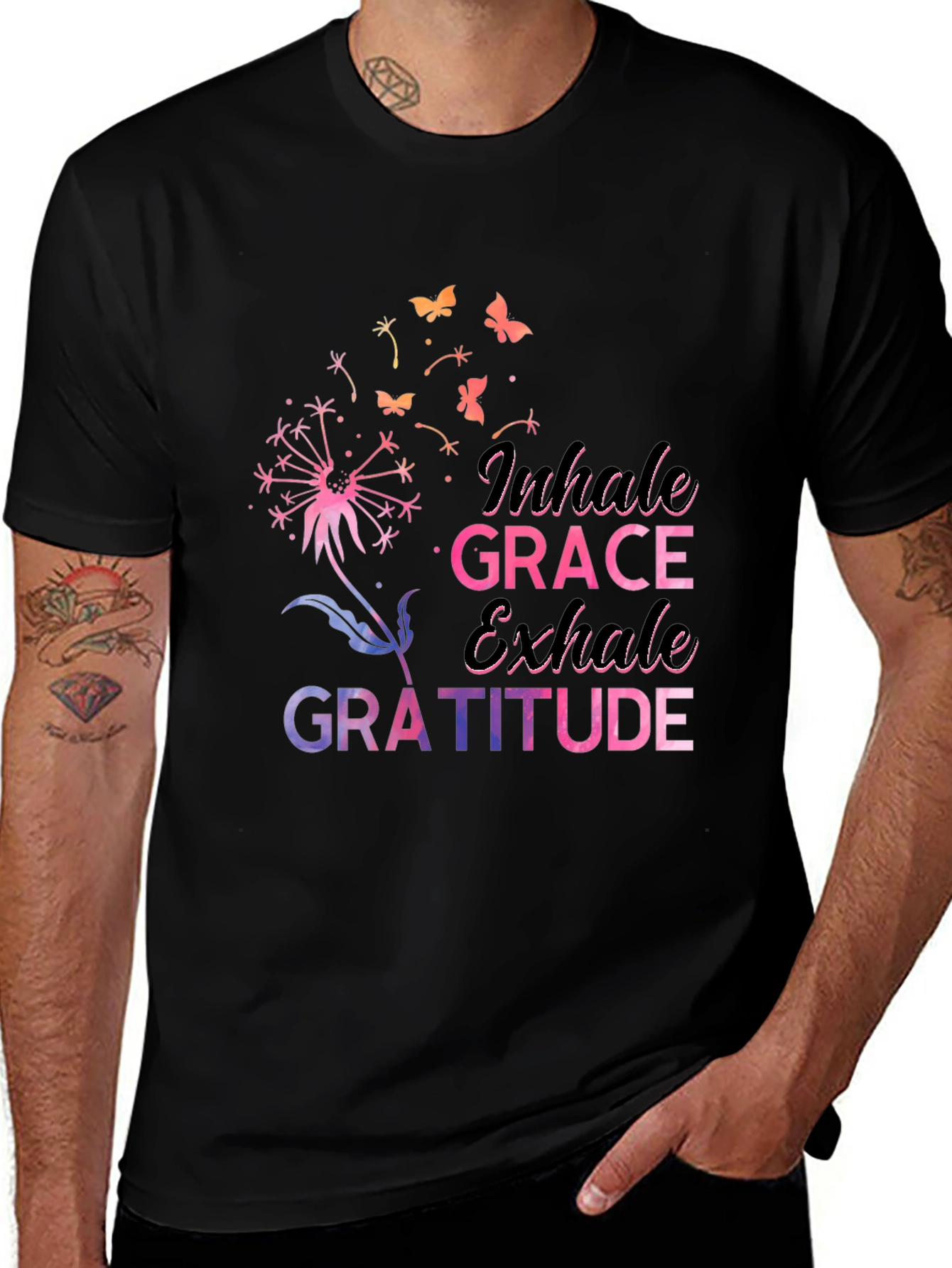 Inhale Grace Gratitude Graphic T-Shirt