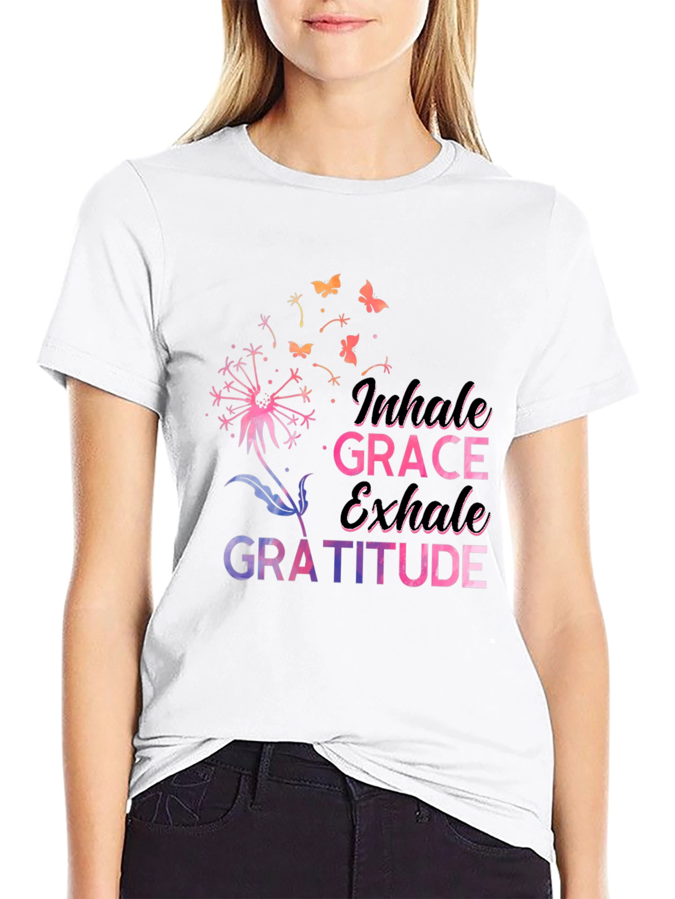 Inhale Grace Gratitude Graphic T-Shirt