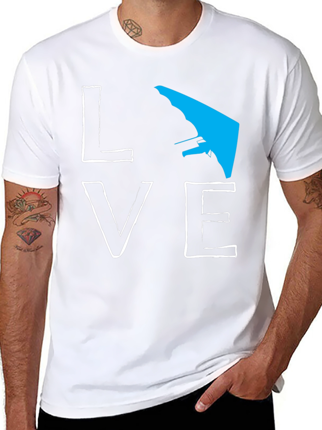 Love Hang Gliding Graphic Tee - Black