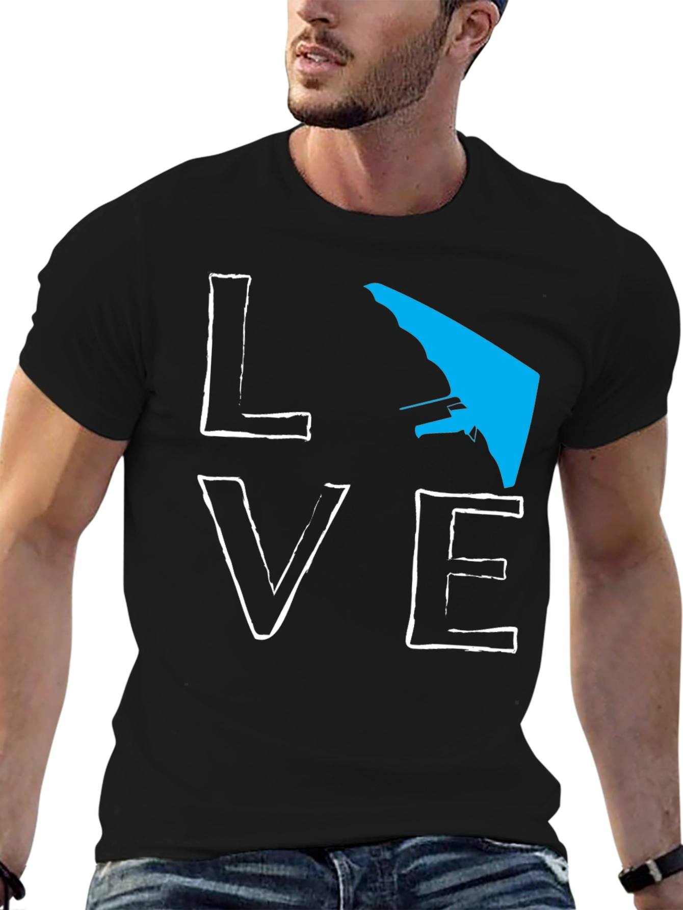 Love Hang Gliding Graphic Tee - Black