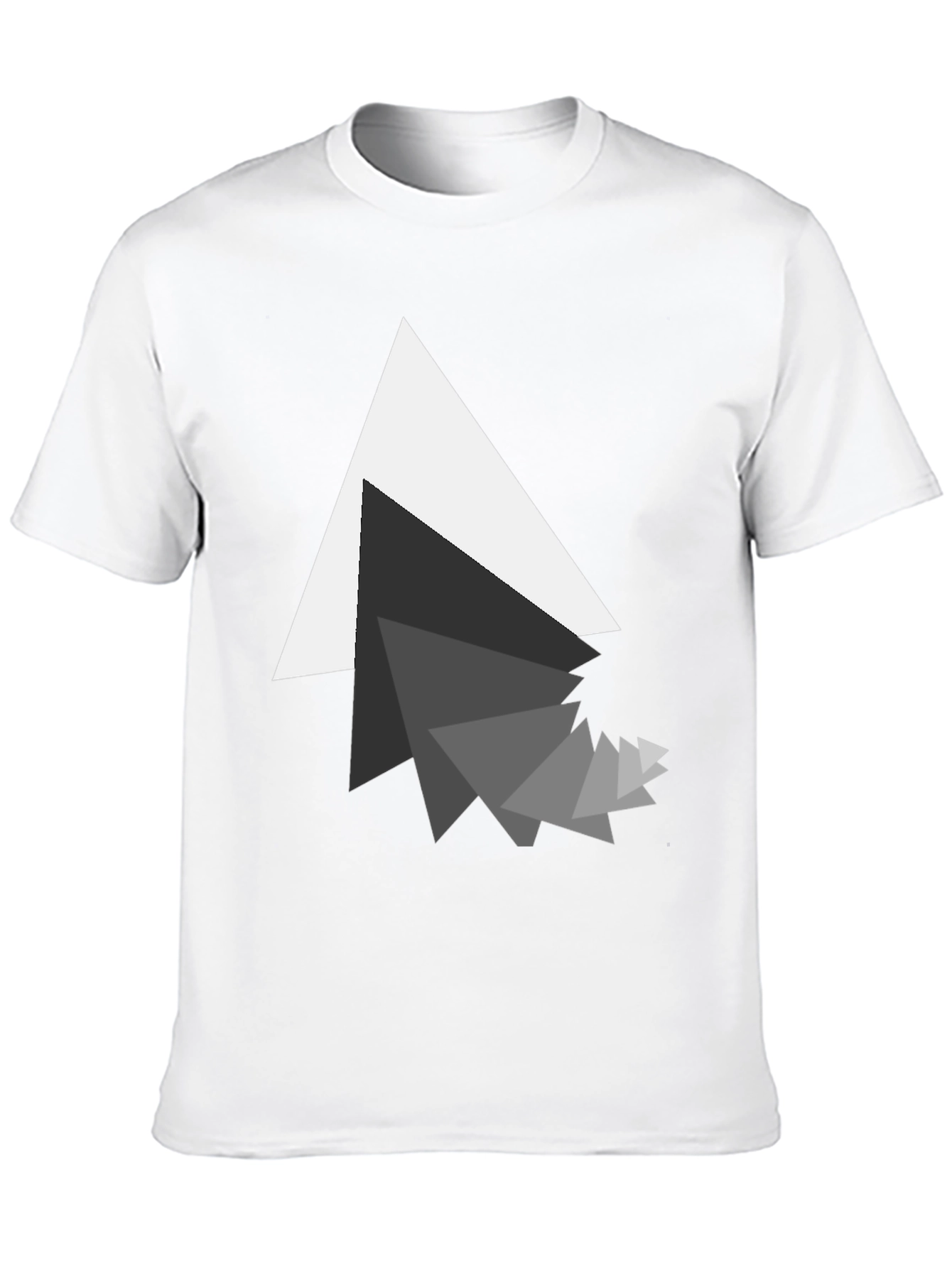Modern Geometric Triangle Graphic Black T-Shirt