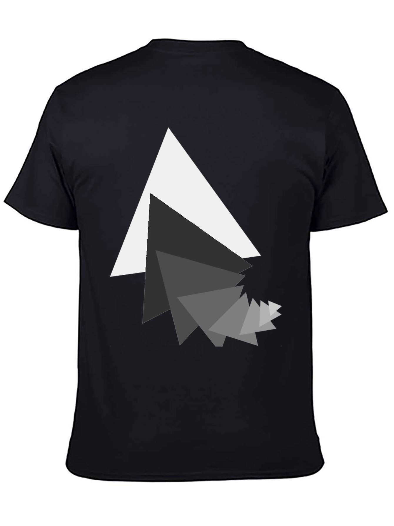 Modern Geometric Triangle Graphic Black T-Shirt