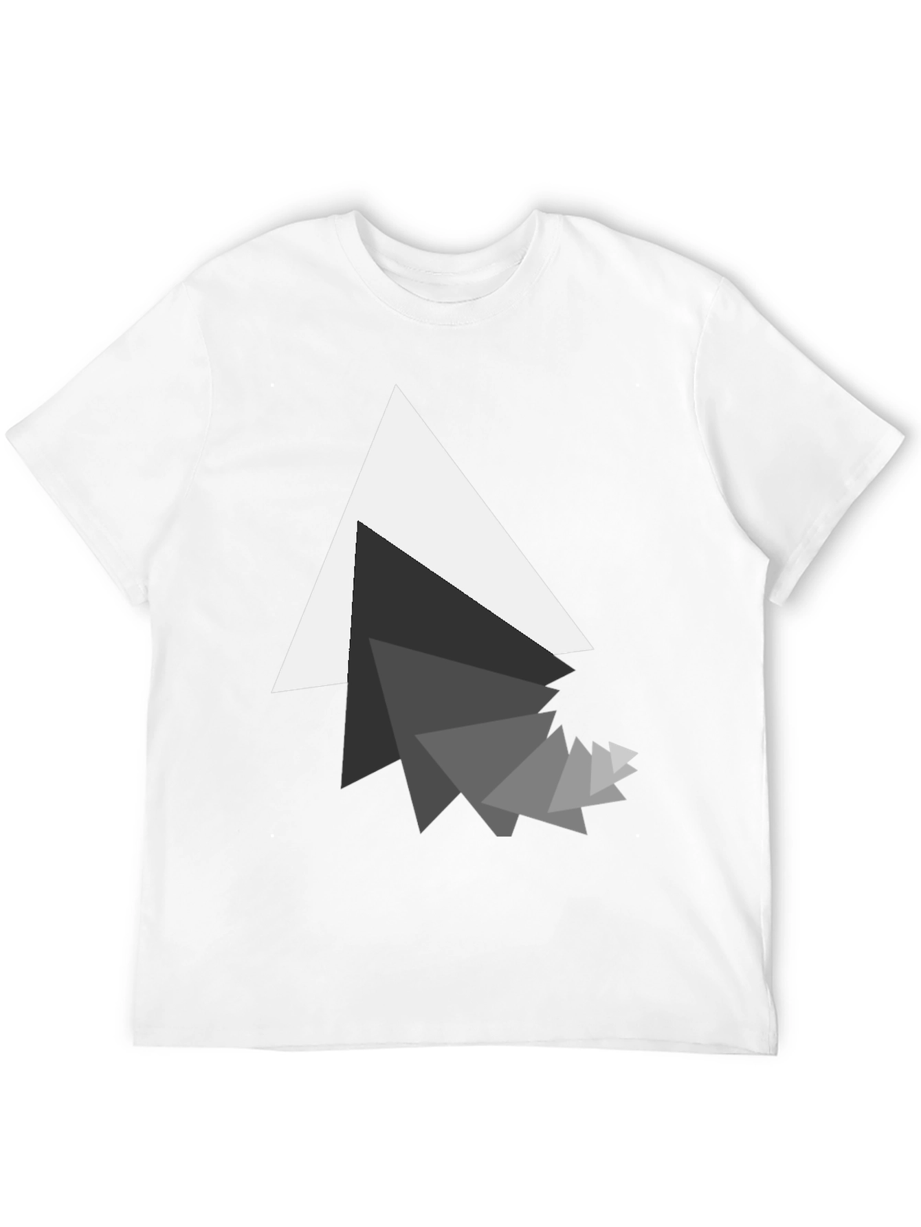 Modern Geometric Triangle Graphic Black T-Shirt
