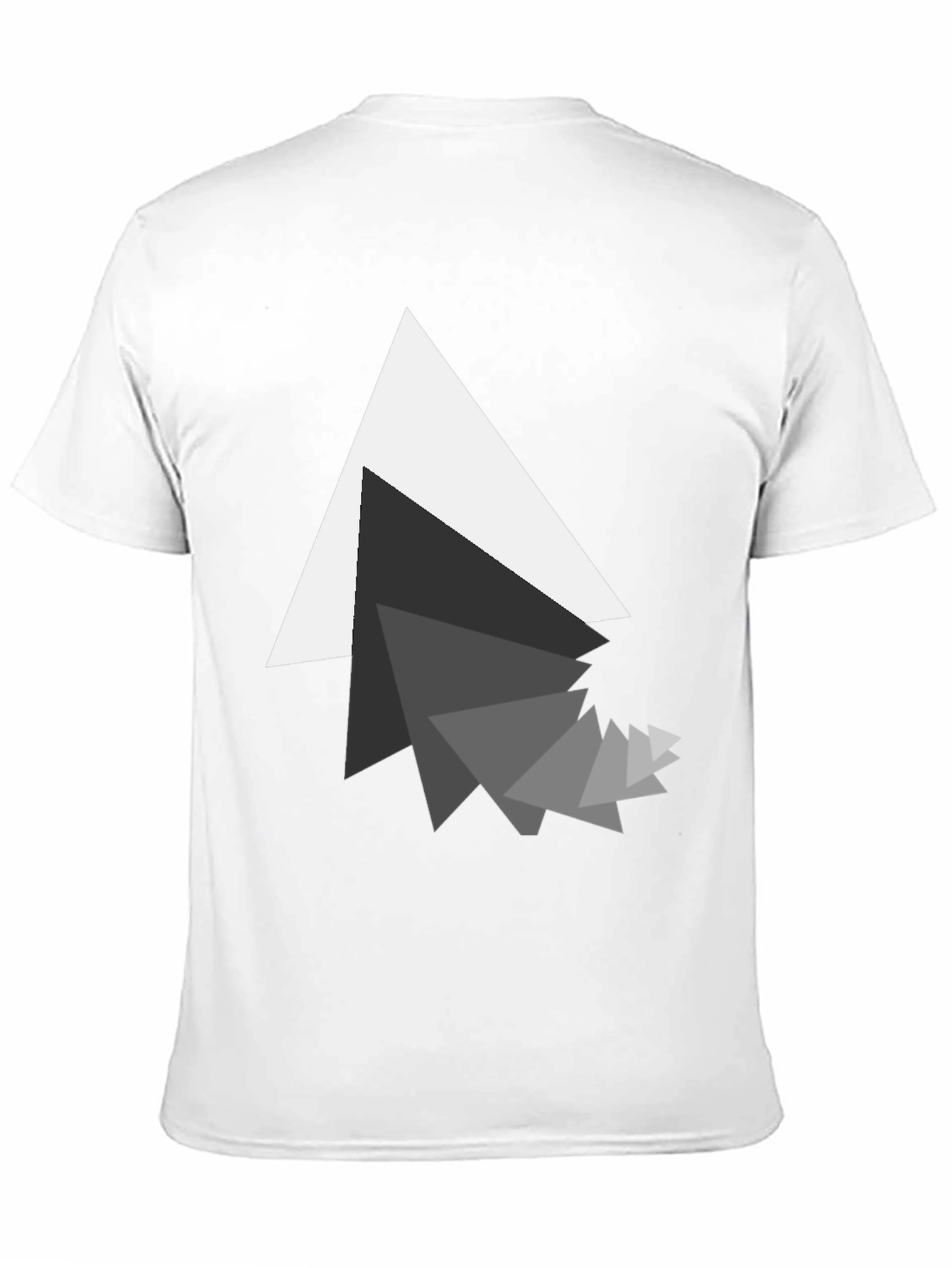 Modern Geometric Triangle Graphic Black T-Shirt