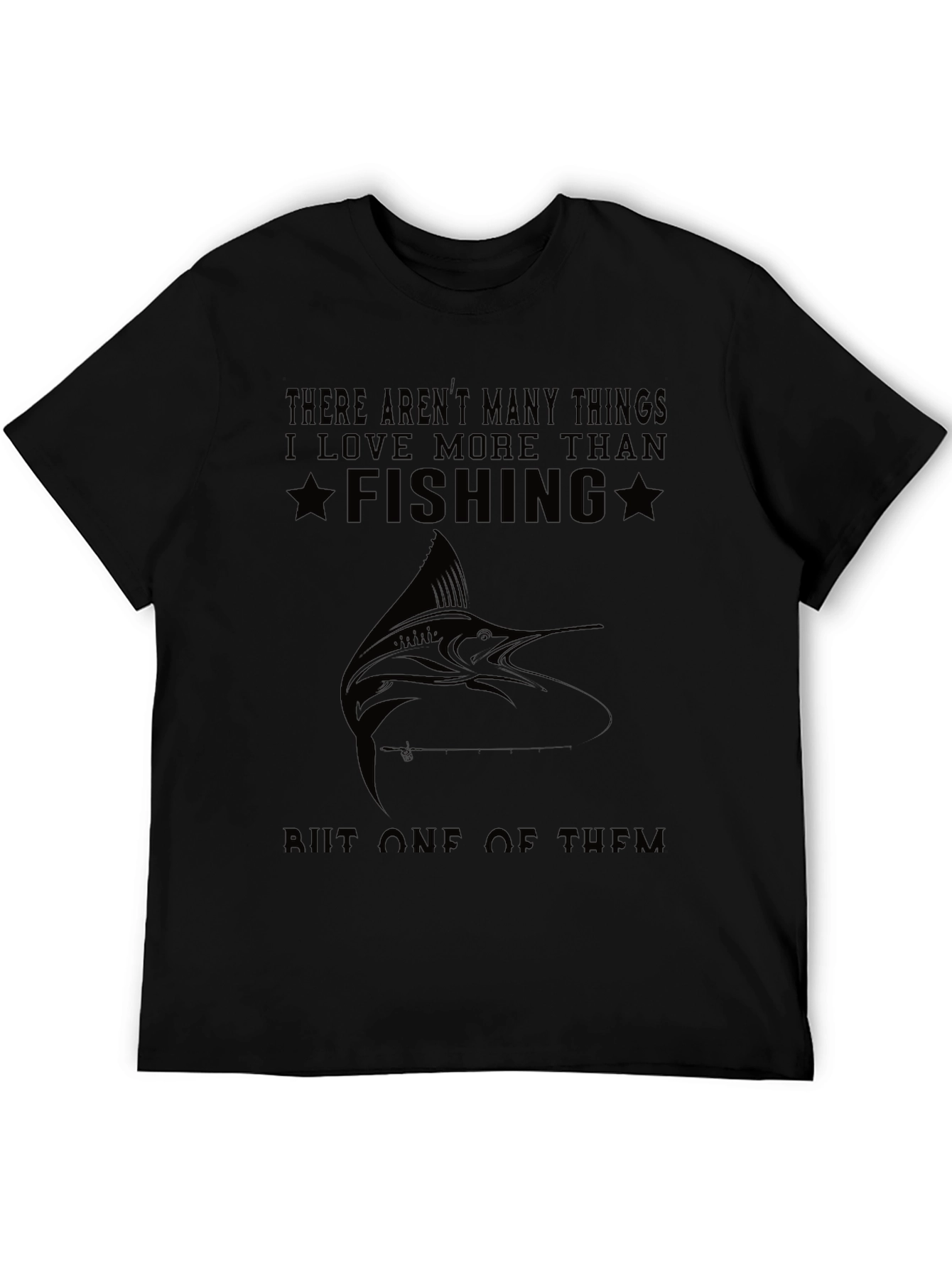 Fishing Lover Graphic T-Shirt - Black