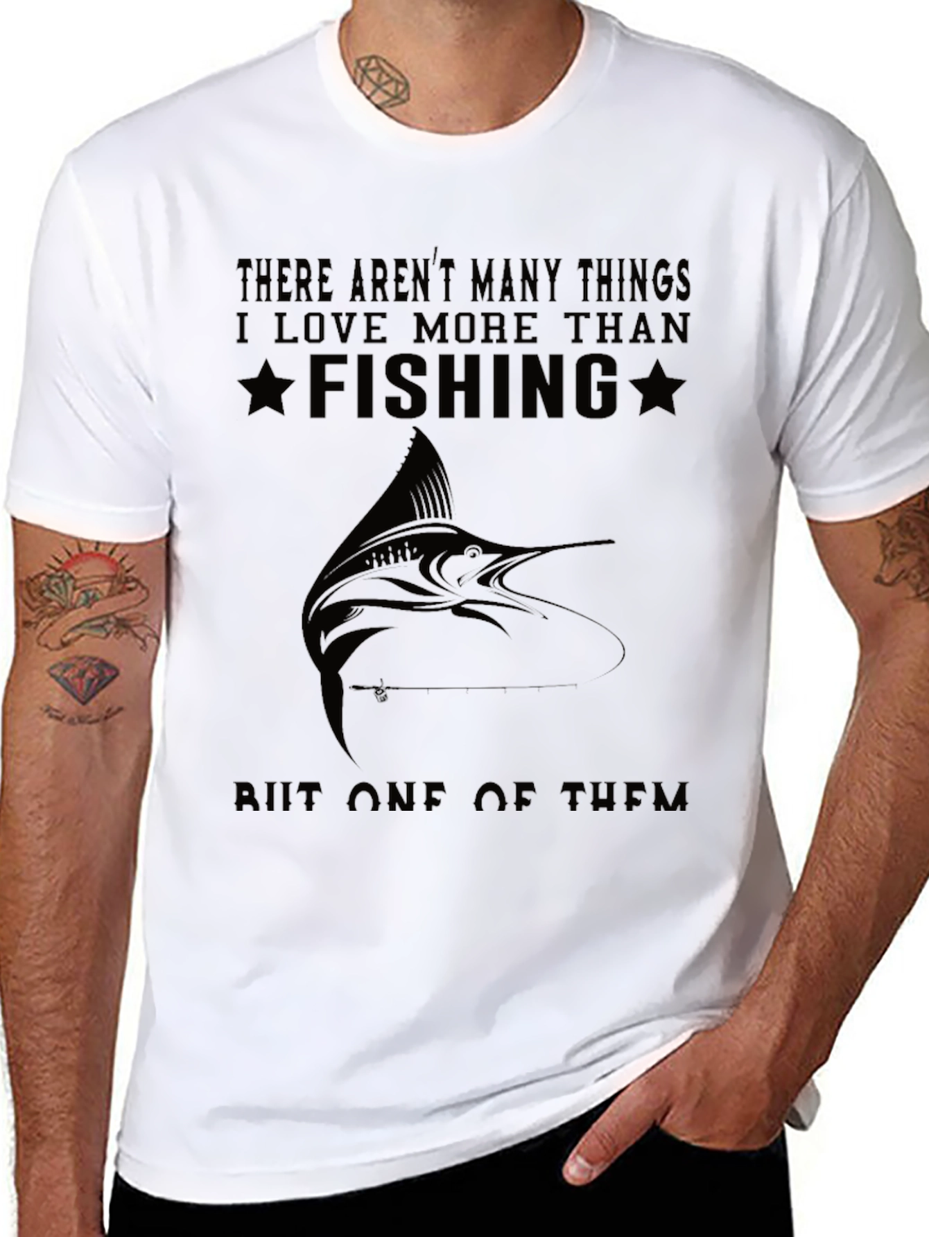 Fishing Lover Graphic T-Shirt - Black