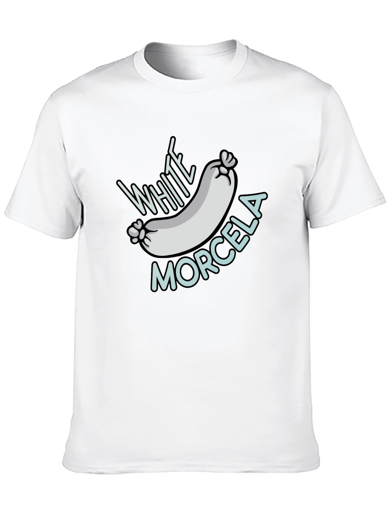 White Morcela T-Shirt - Novelty Foodie Tee