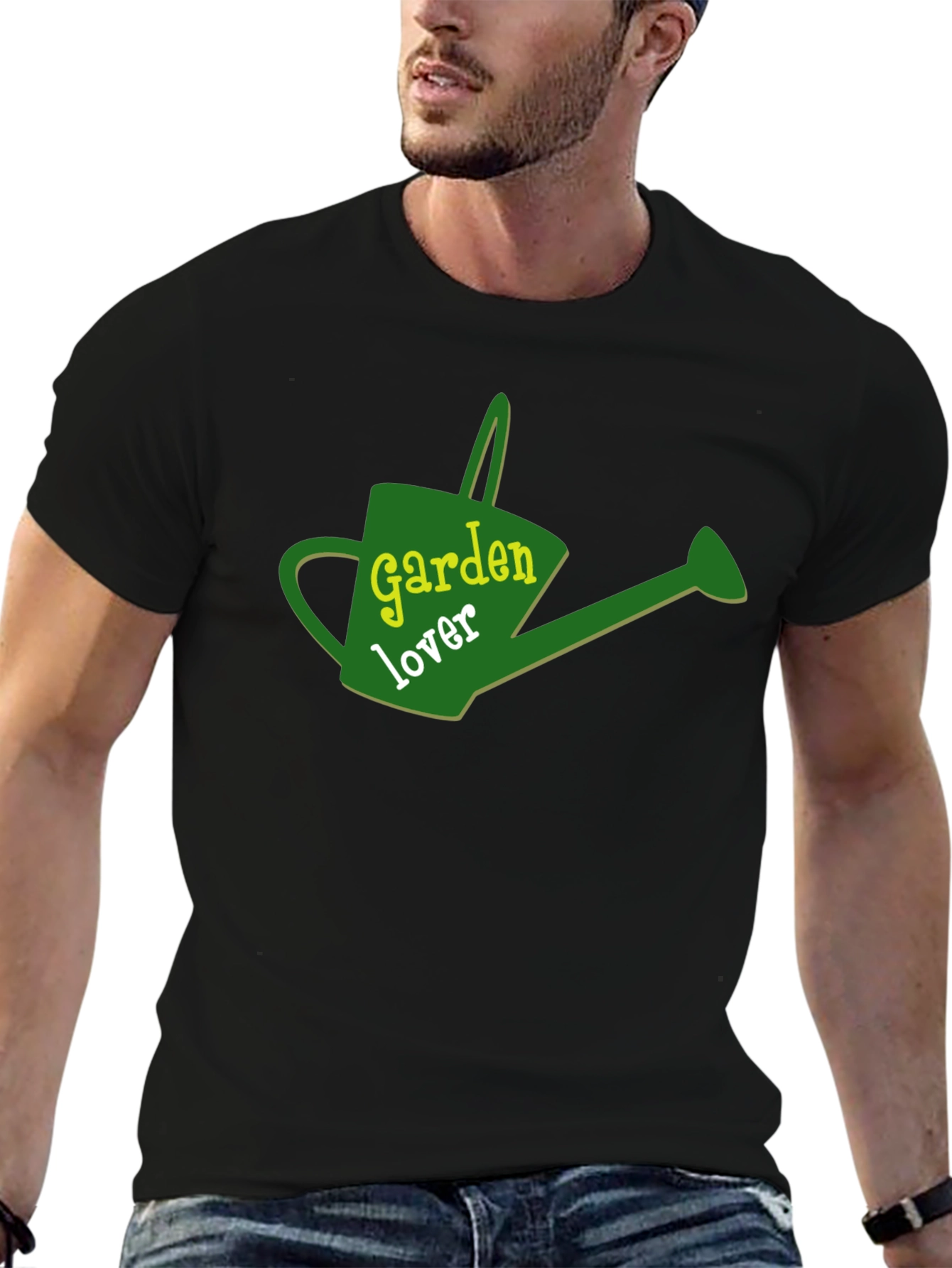 Garden Lover Graphic Tee - Black Cotton T-Shirt