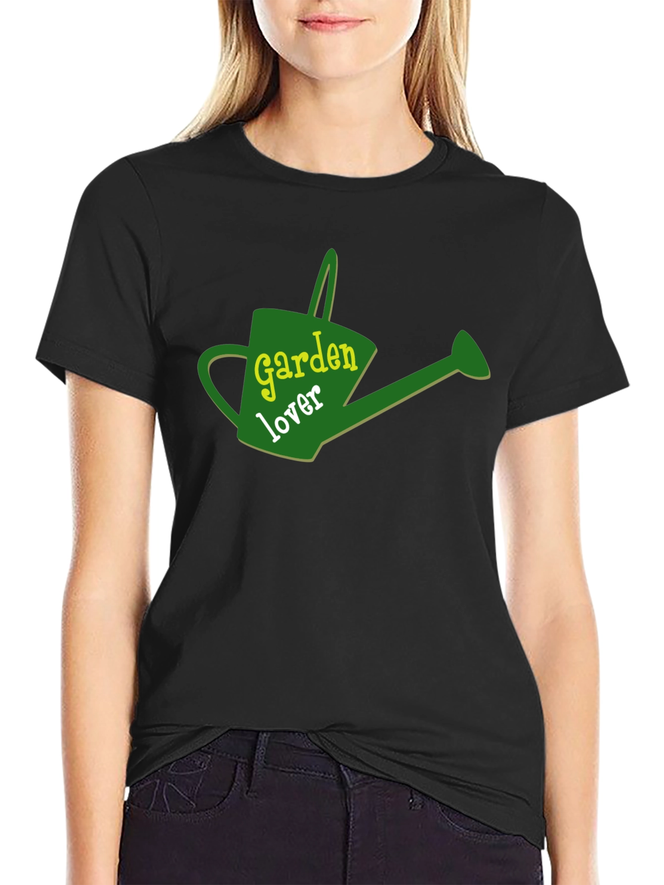 Garden Lover Graphic Tee - Black Cotton T-Shirt