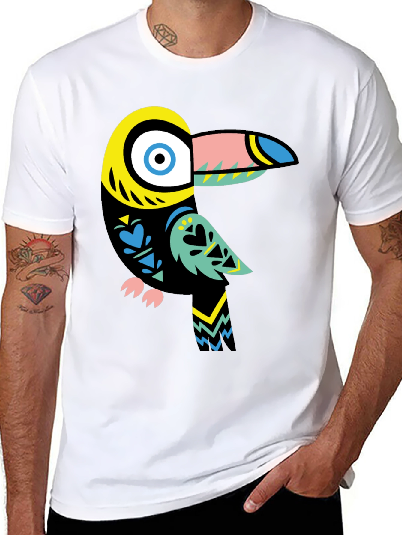 Funky Toucan Graphic Tee - Unique Bird Design