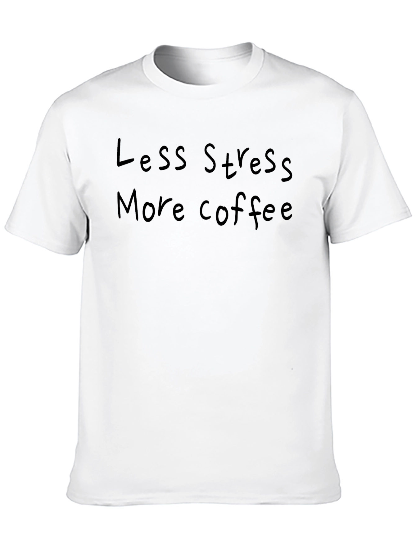 Less Stress More Coffee Black T-Shirt
