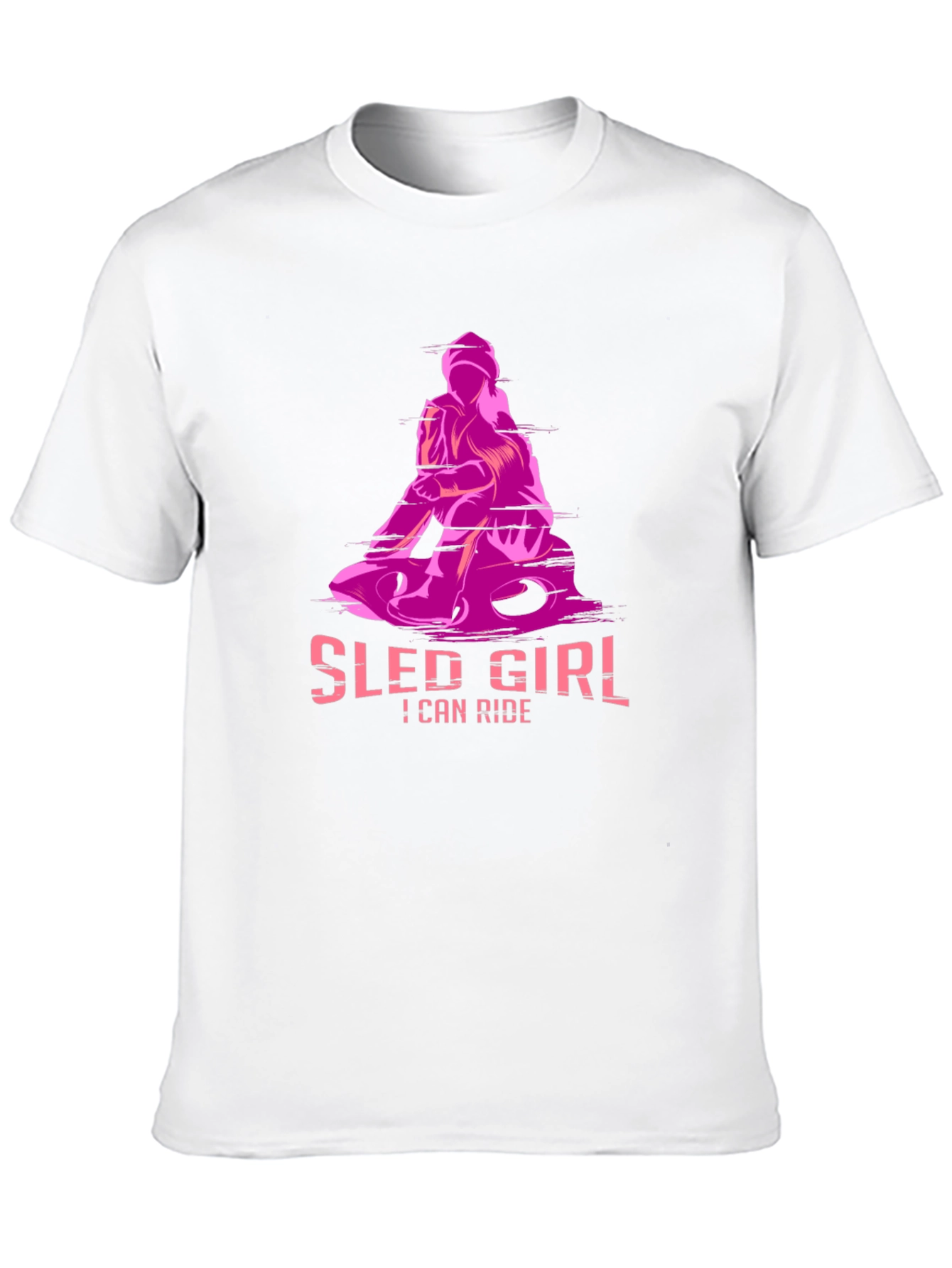 Sled Girl T-Shirt - I Can Ride - Black