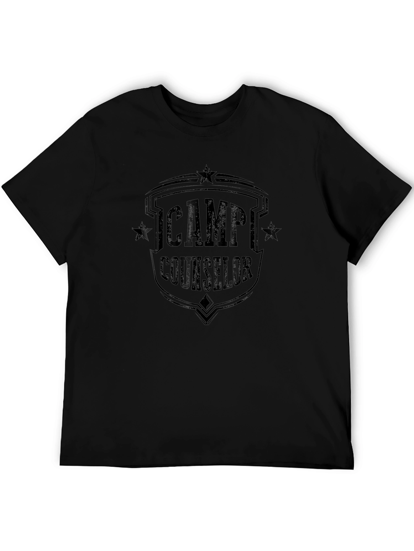 Camp Counselor Black T-Shirt - Retro Design