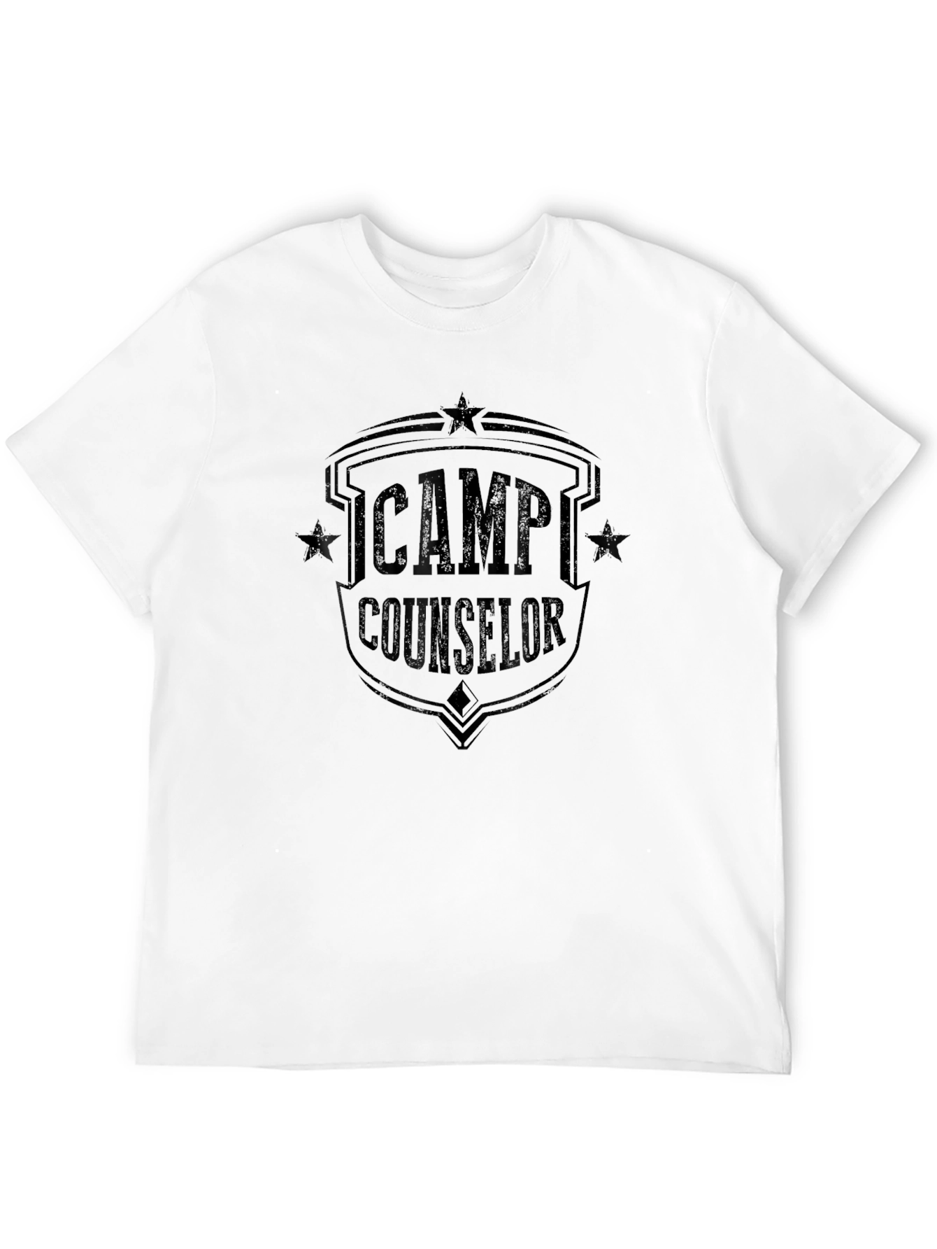 Camp Counselor Black T-Shirt - Retro Design