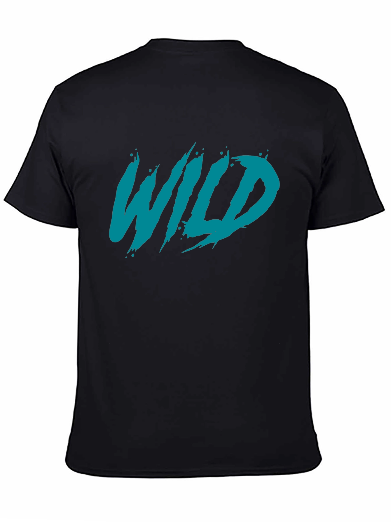 Mens Black WILD Graphic T-Shirt