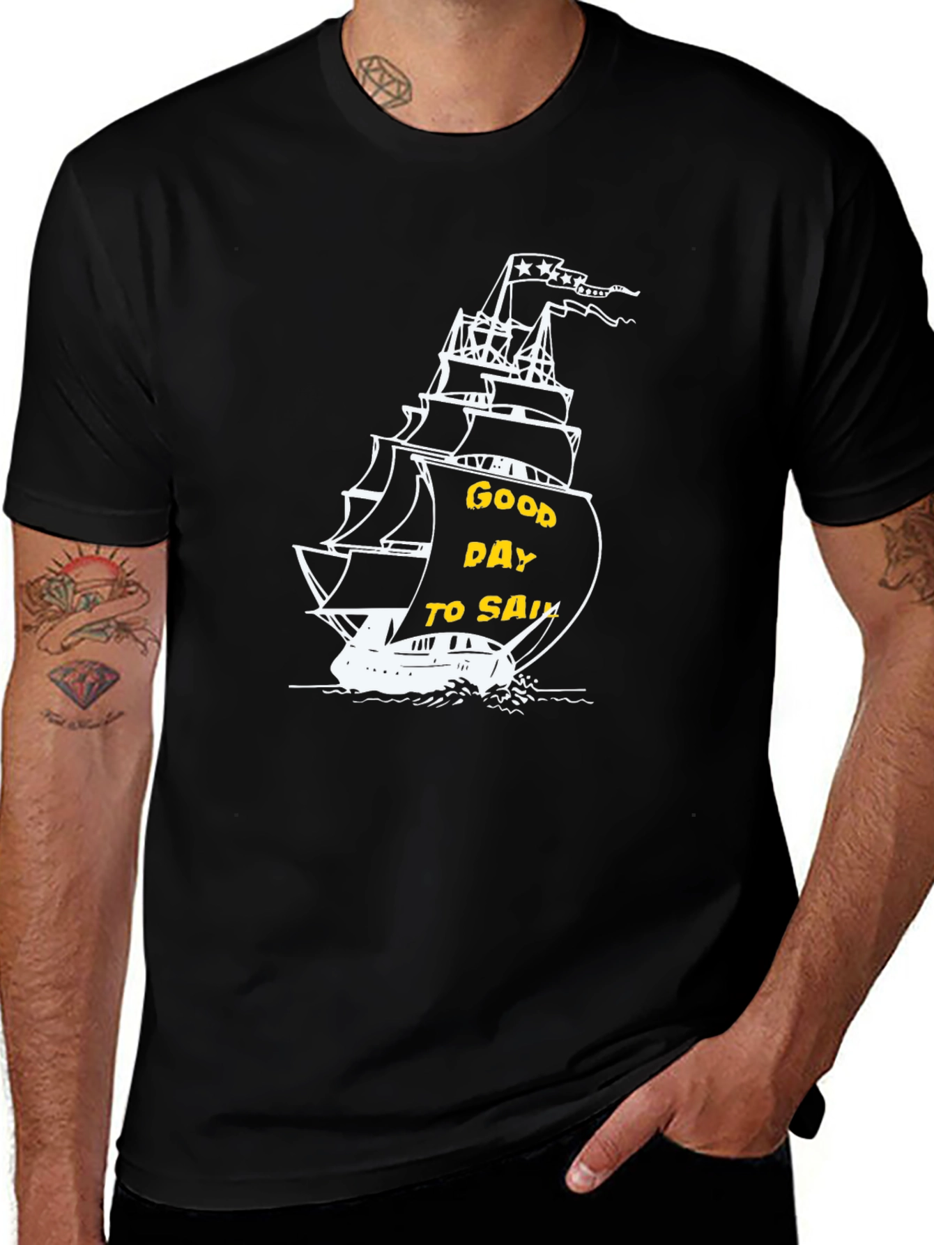 Good Day to Sail Graphic T-Shirt - Black