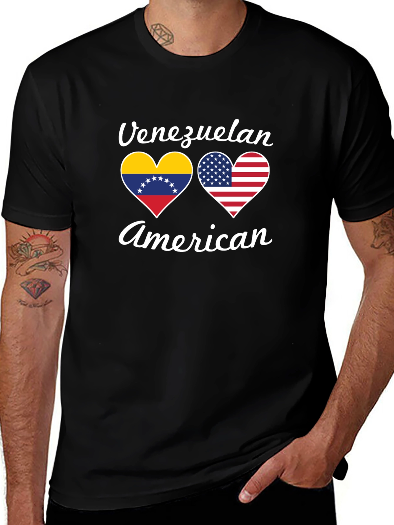 Venezuelan American Heart Flag T-Shirt