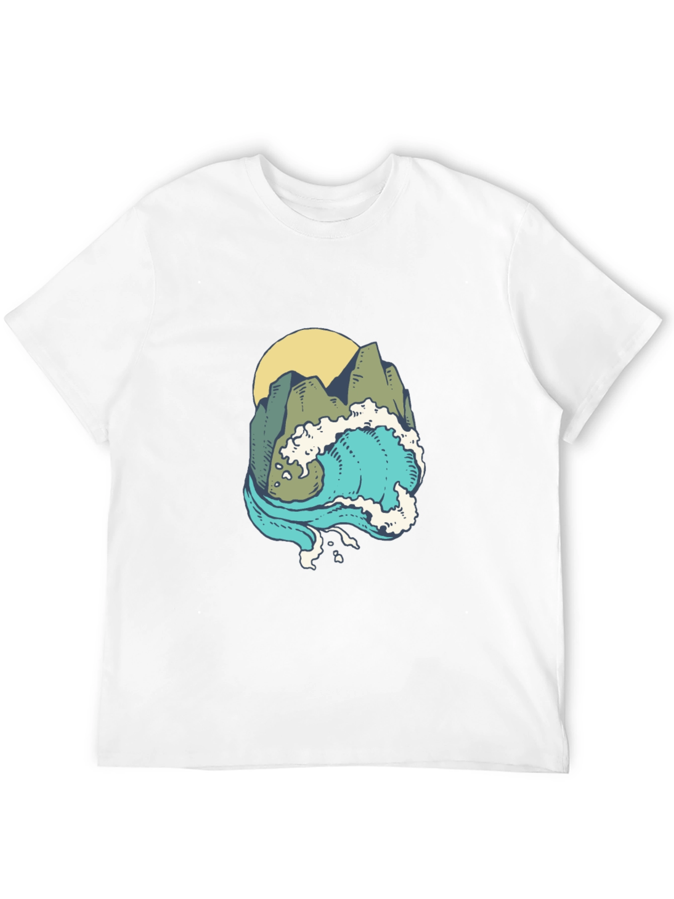 Mountain Wave Graphic Black T-Shirt
