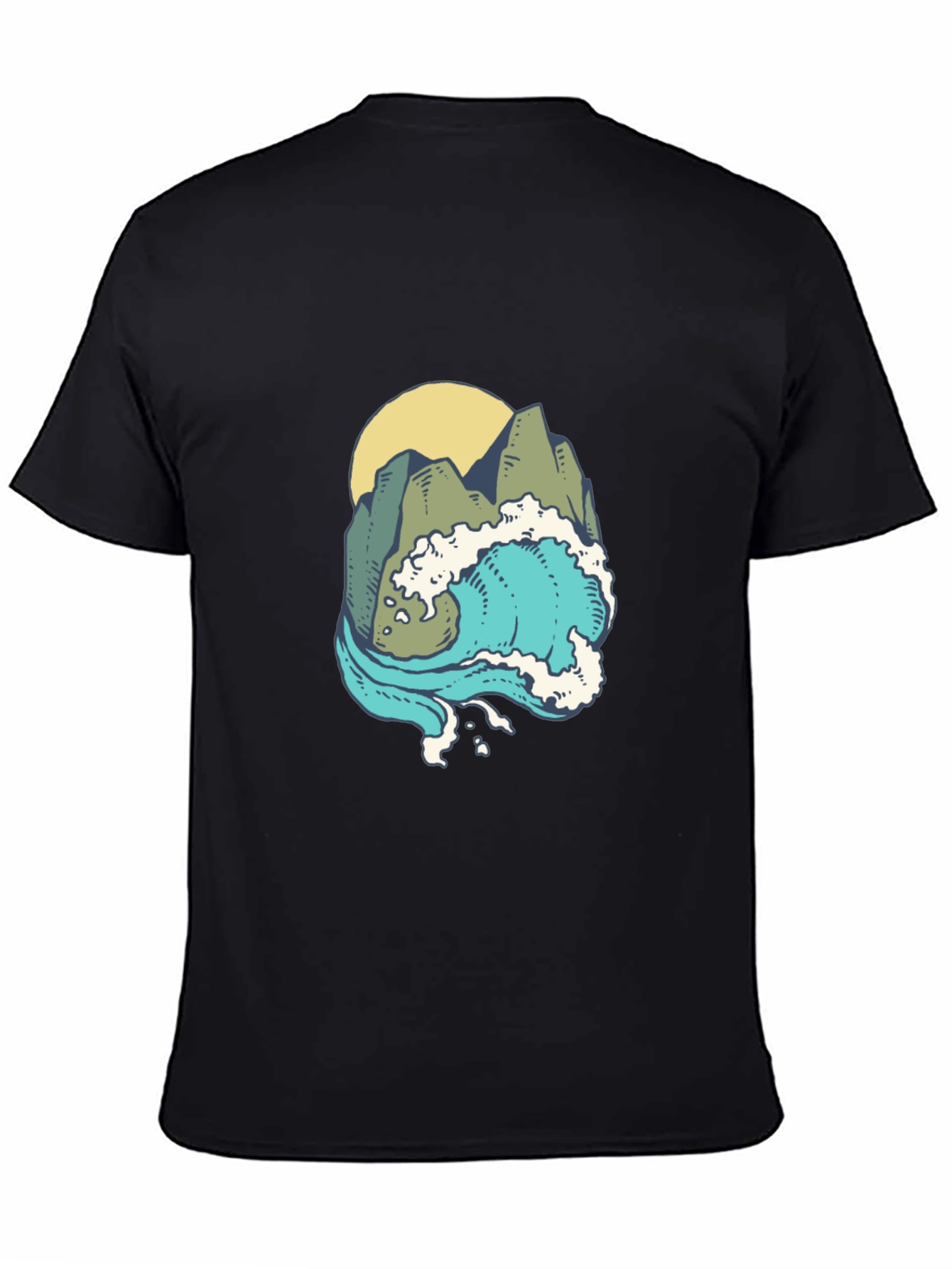 Mountain Wave Graphic Black T-Shirt