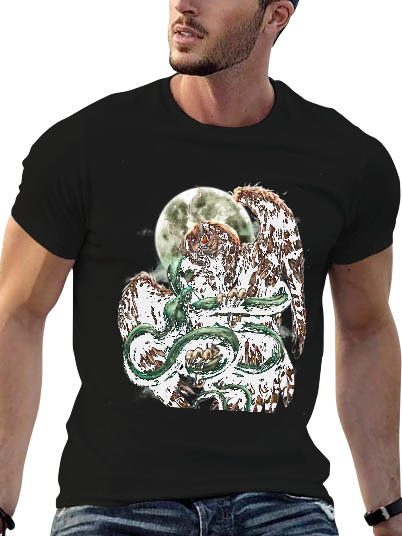 Owl and Serpent Graphic Tee