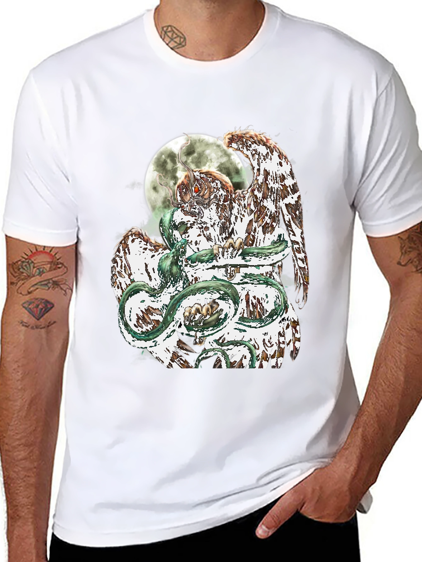 Owl and Serpent Graphic Tee