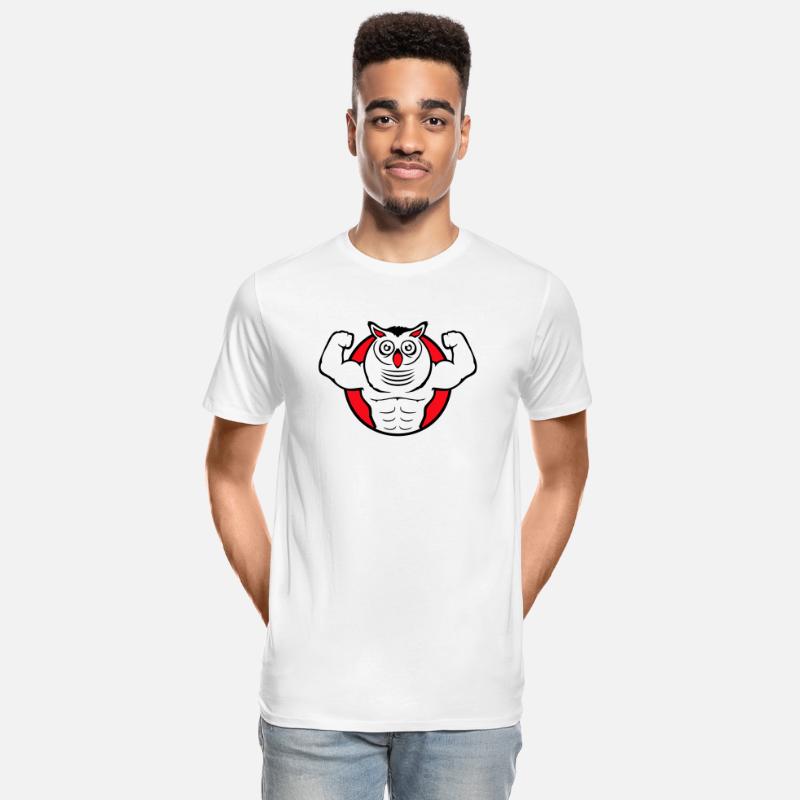 Owl Bodybuilder Muscles Biceps Poses Gym Rat Cool