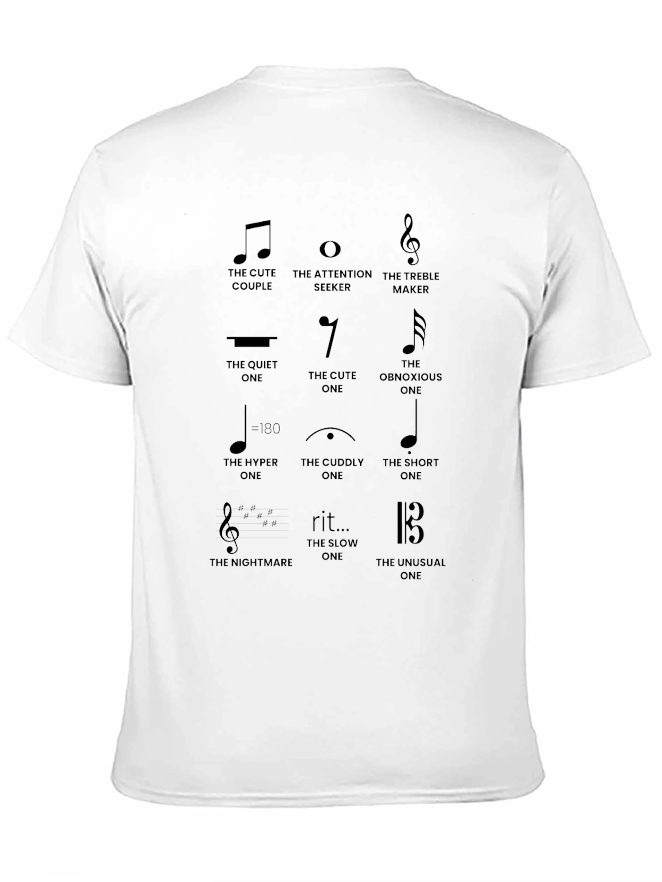 Music Note Personality Black T-Shirt