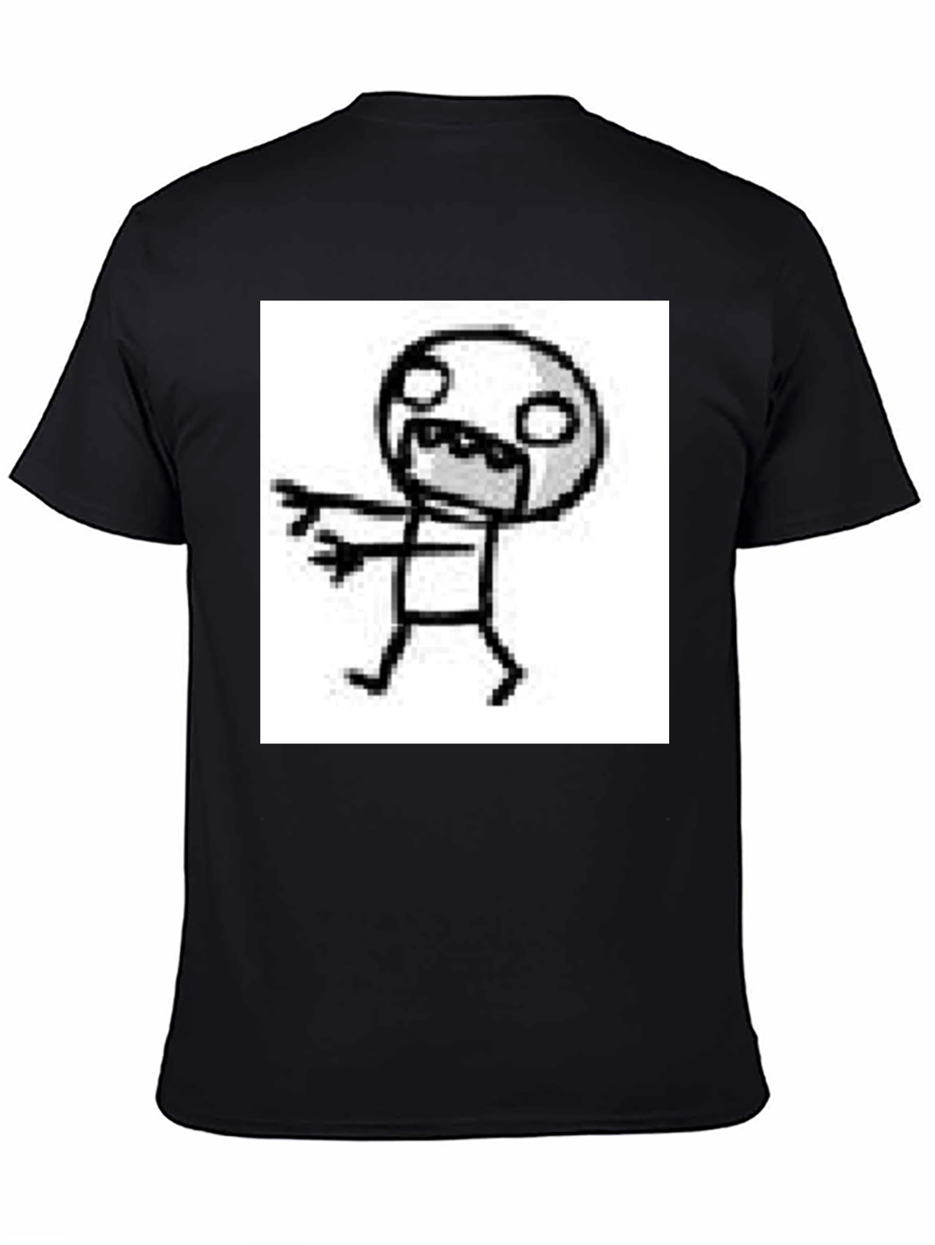 Black Tee with Funny Doodle Graphic